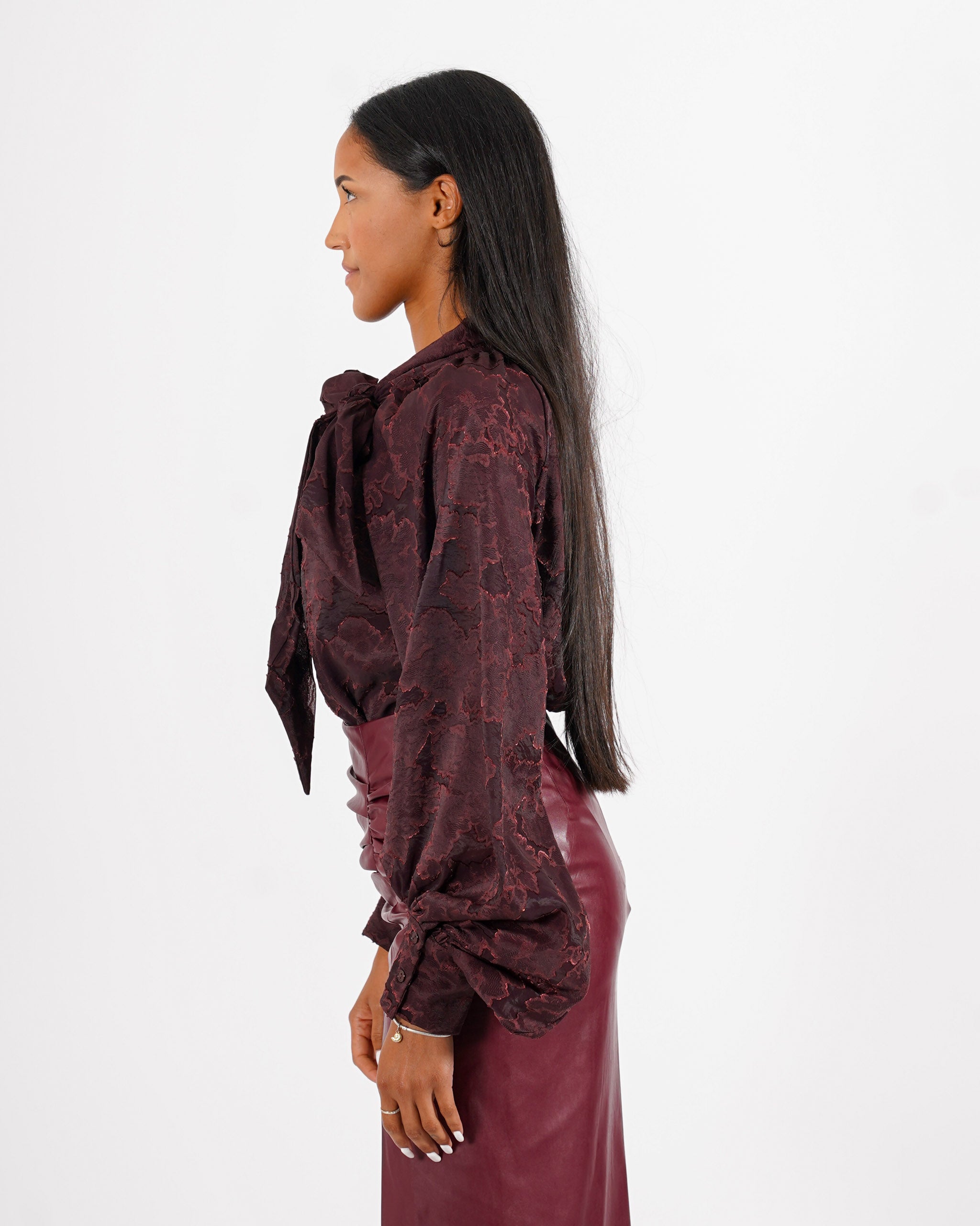 Blusa con chaboud e maniche lunghe ampie - Wendy