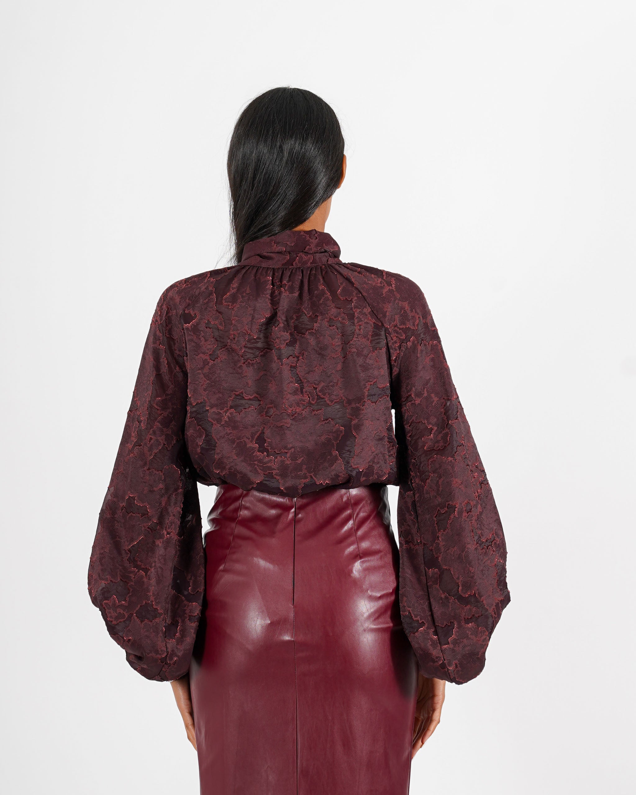Blusa con chaboud e maniche lunghe ampie - Wendy