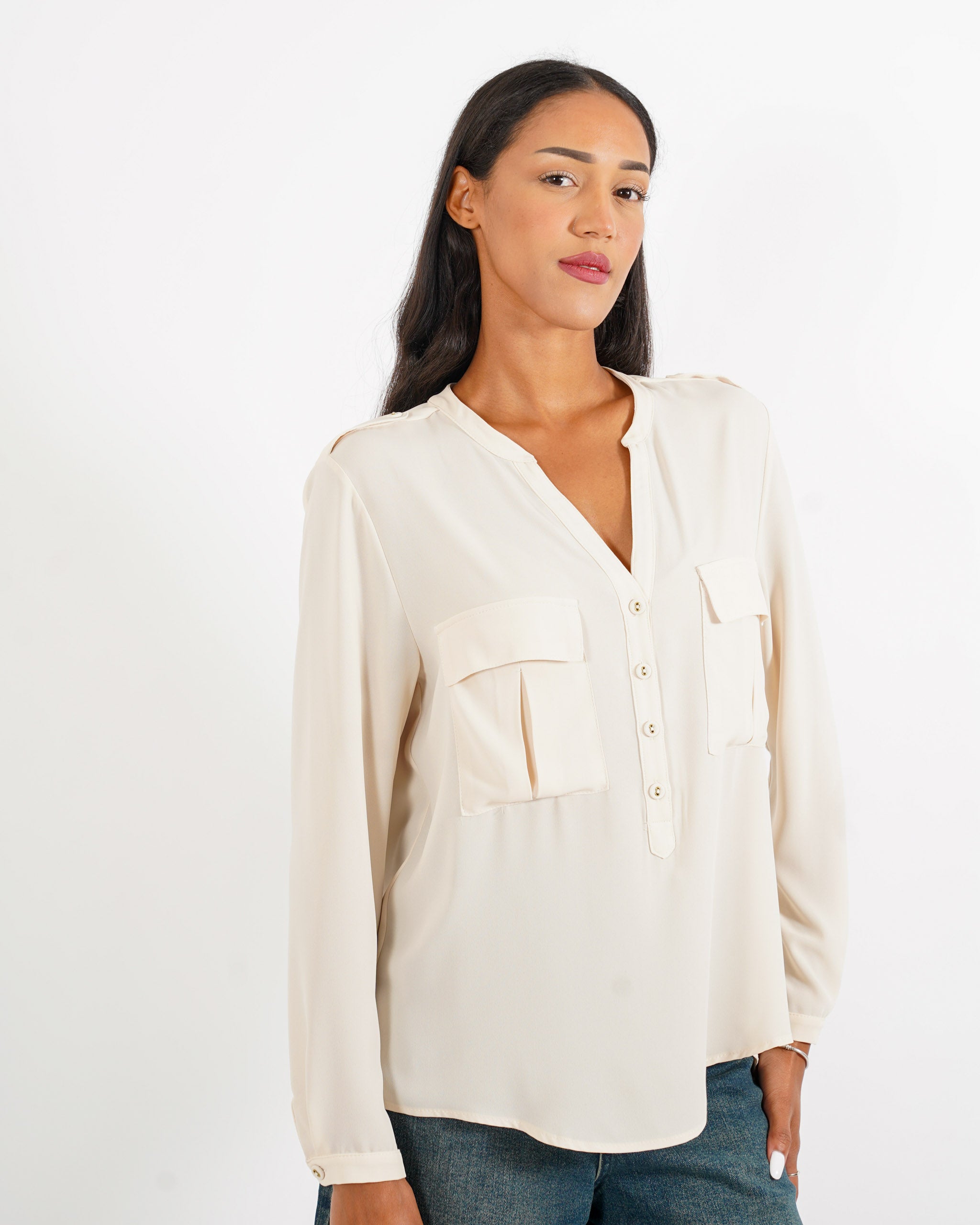 Blusa con tache frontali - Galatea