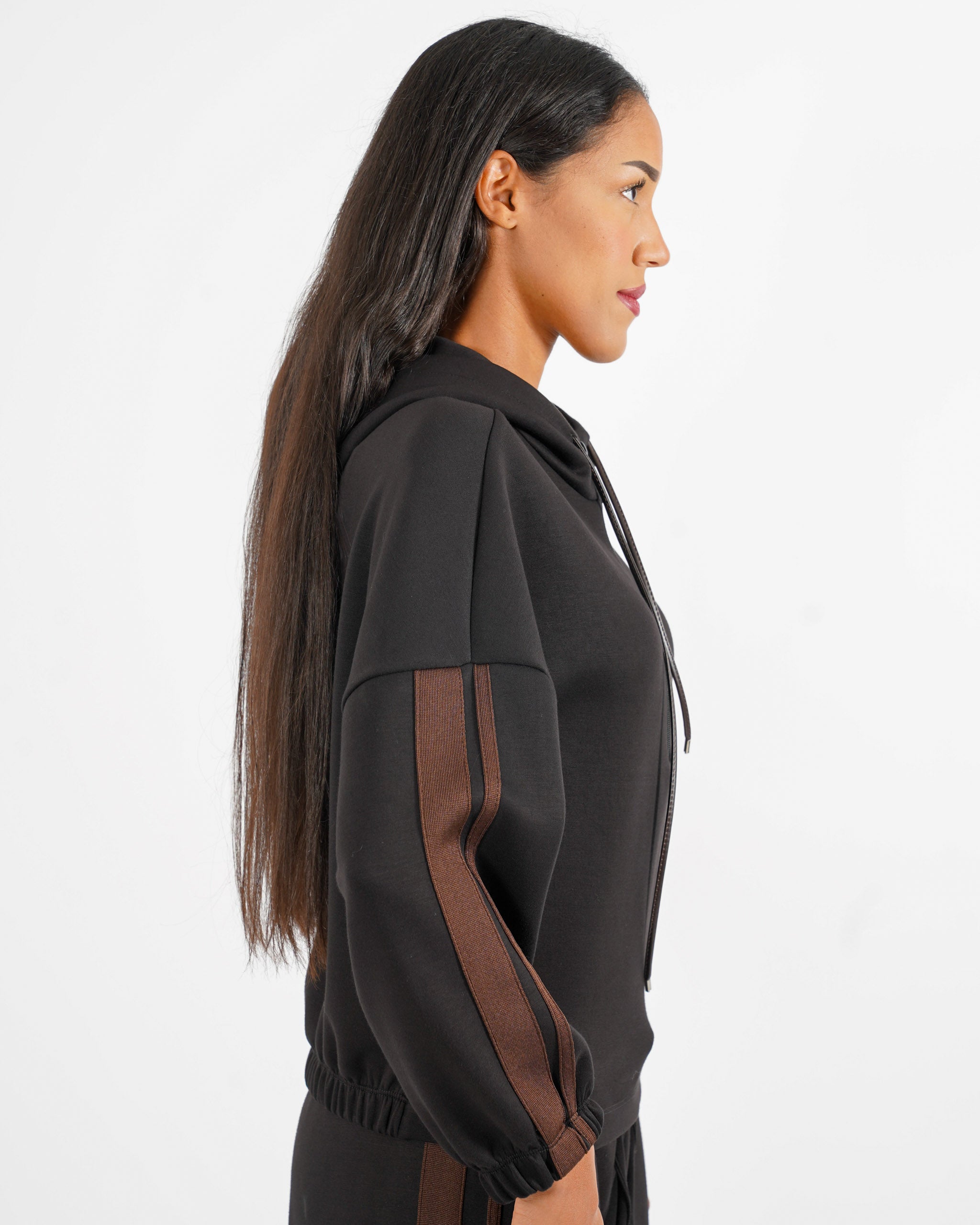 Felpa con cappuccio e profili in contrasto - Mimma - Hope Fashion