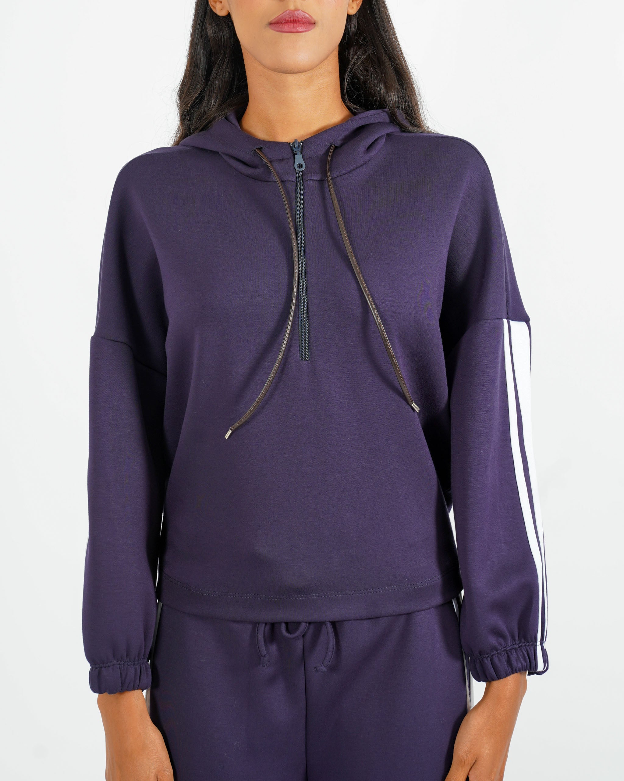 Felpa con cappuccio e profili in contrasto - Mimma - Hope Fashion