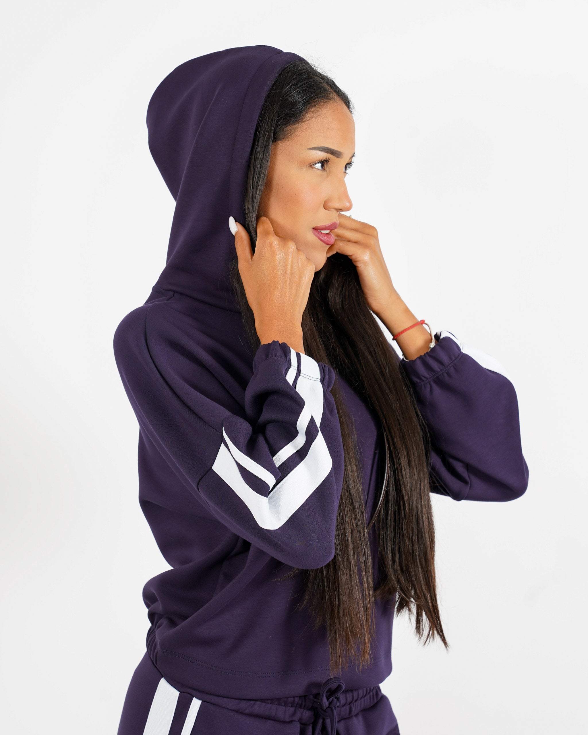 Felpa con cappuccio e profili in contrasto - Mimma - Hope Fashion