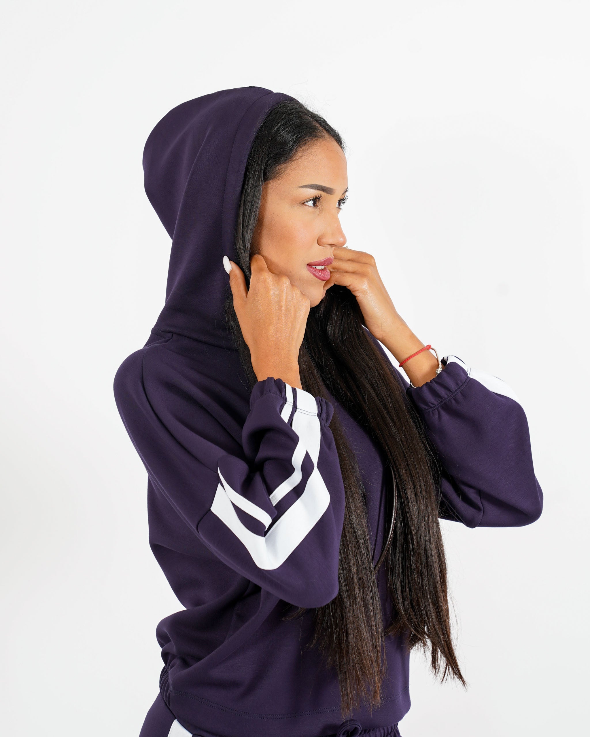 Felpa con cappuccio e profili in contrasto - Mimma - Hope Fashion