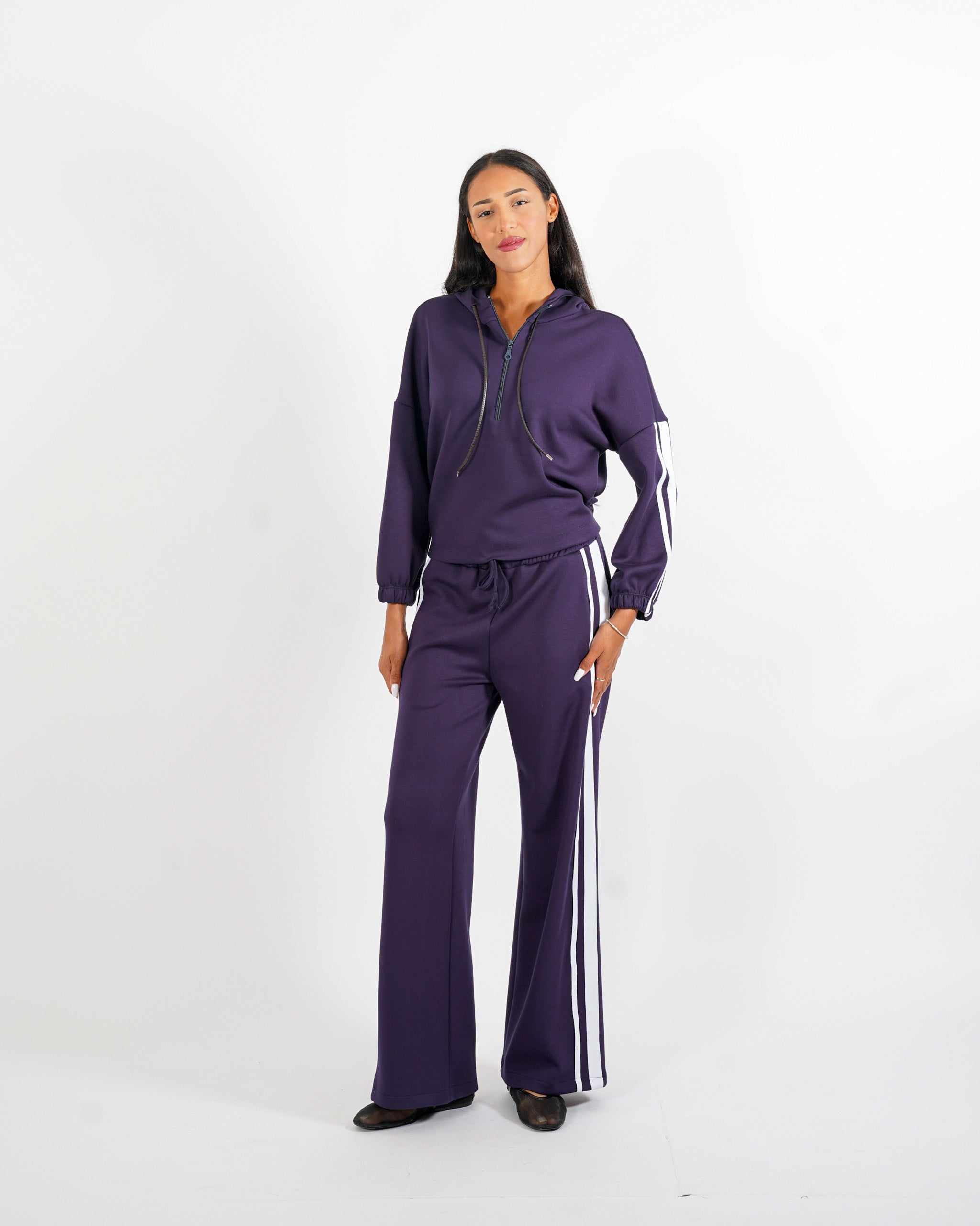 Felpa con cappuccio e profili in contrasto - Mimma - Hope Fashion