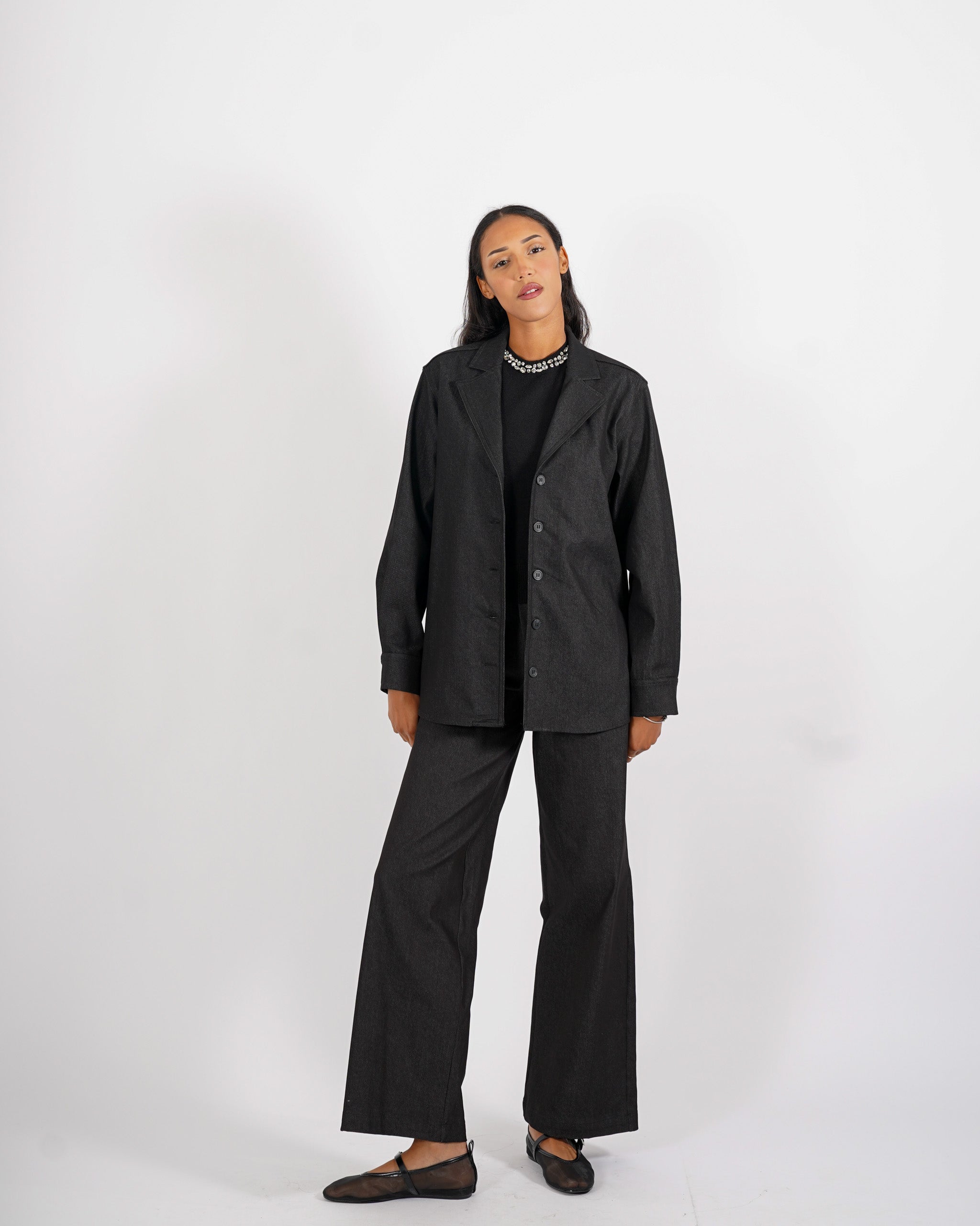Giacca monopetto in denim stretch - Adorante