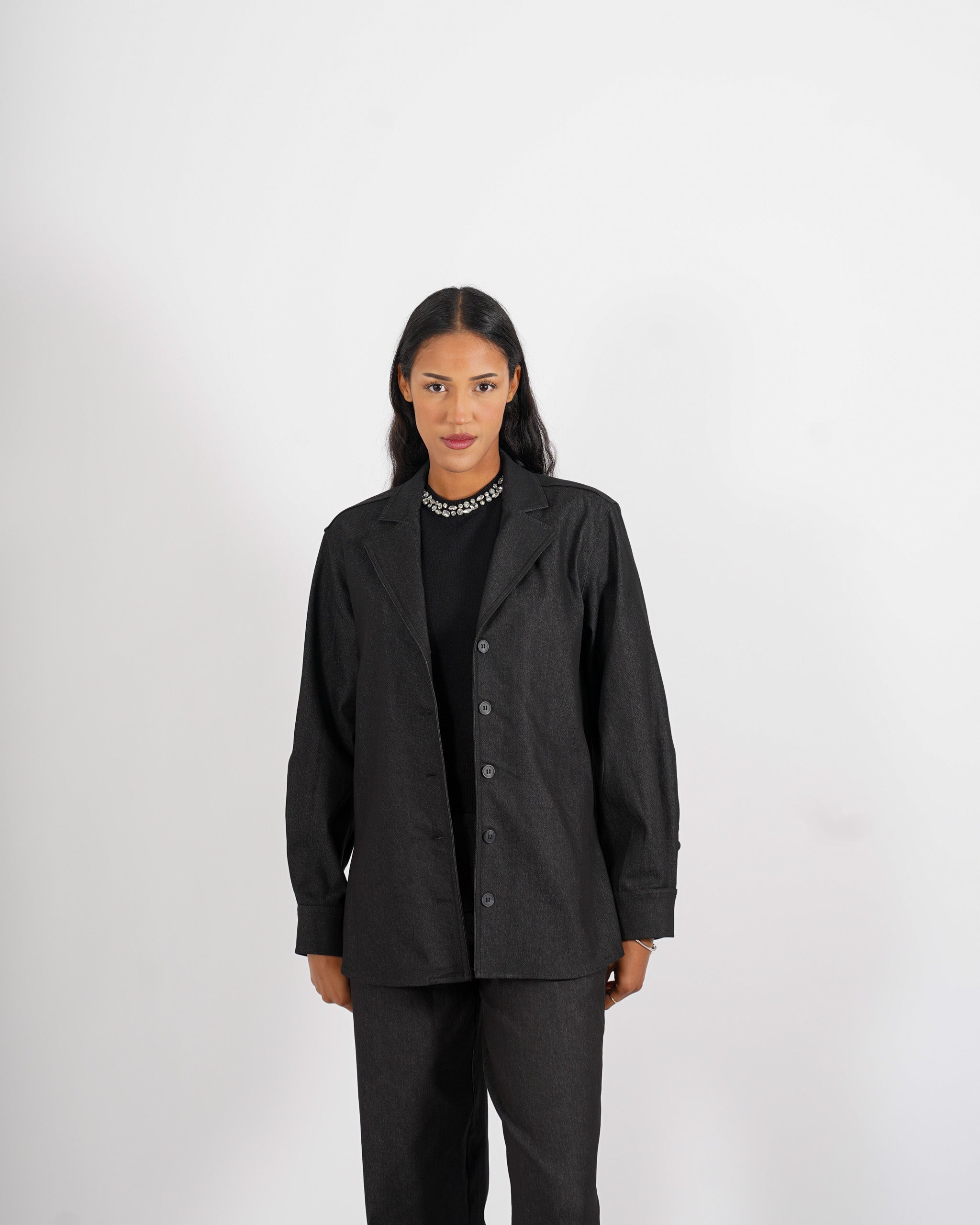Giacca monopetto in denim stretch - Adorante