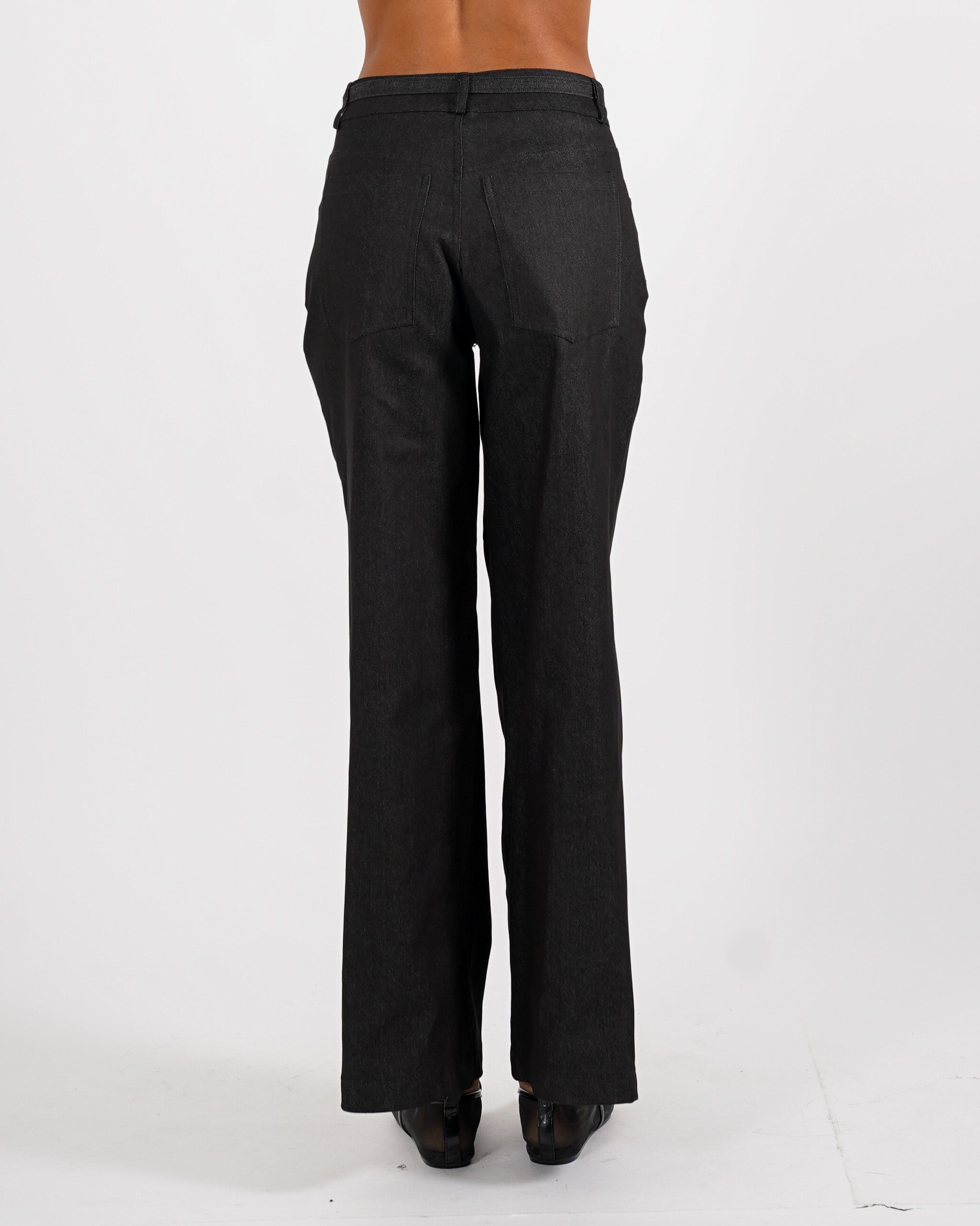 Pantaloni gamba larga con coulisse in denim strectch - Impacciata