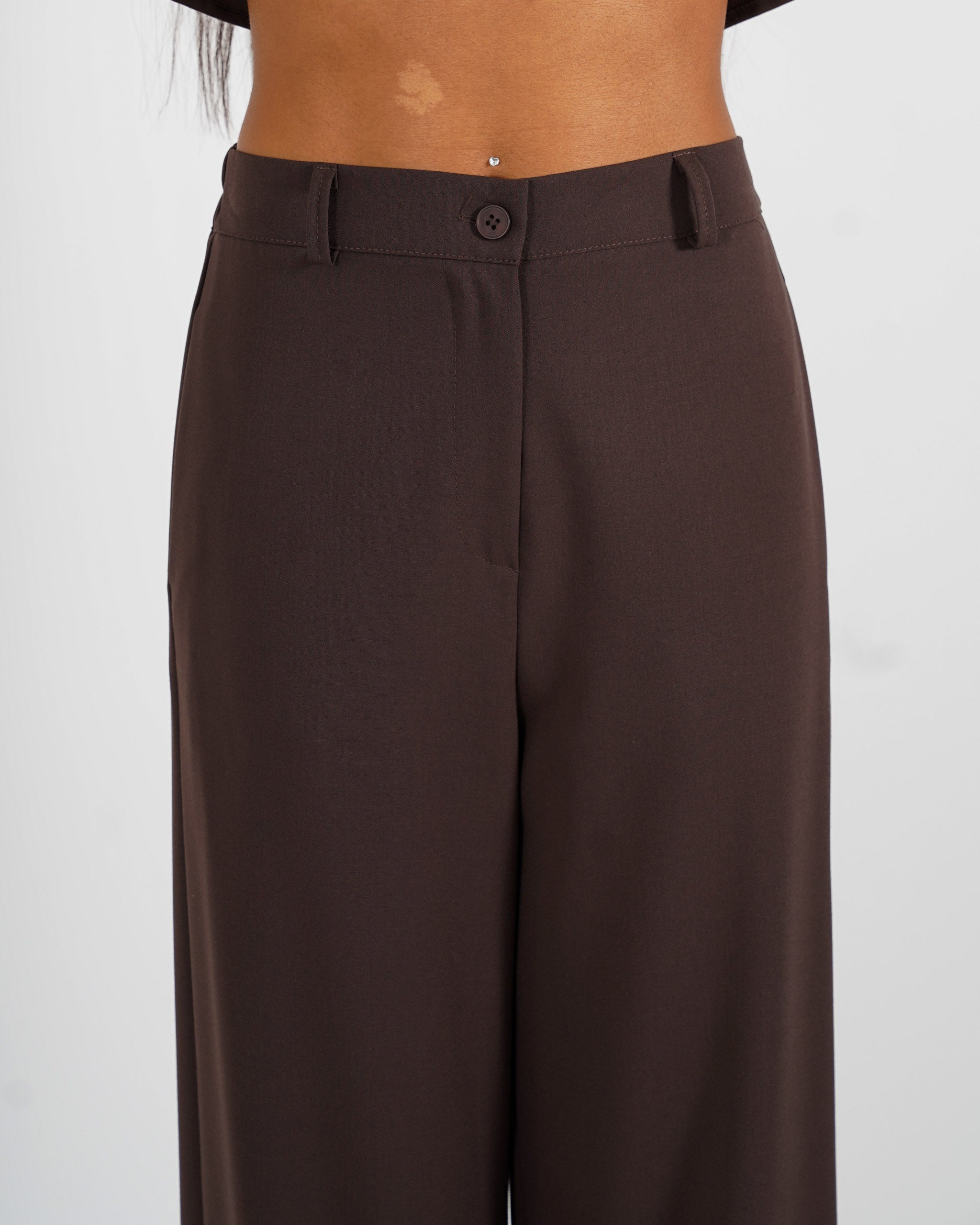 Pantaloni gamba larga in eco fibra - Affettuosa