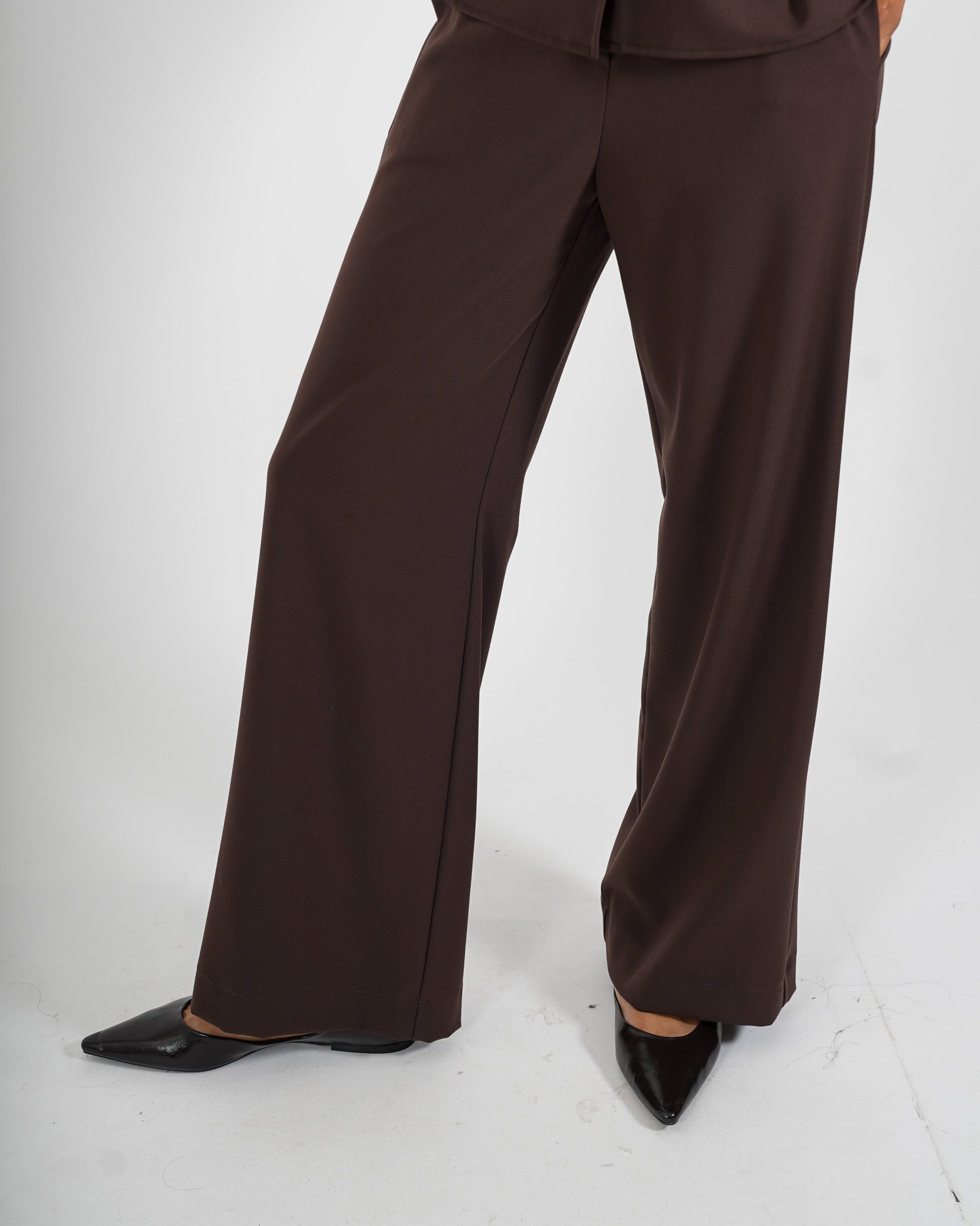 Pantaloni gamba larga in eco fibra - Affettuosa