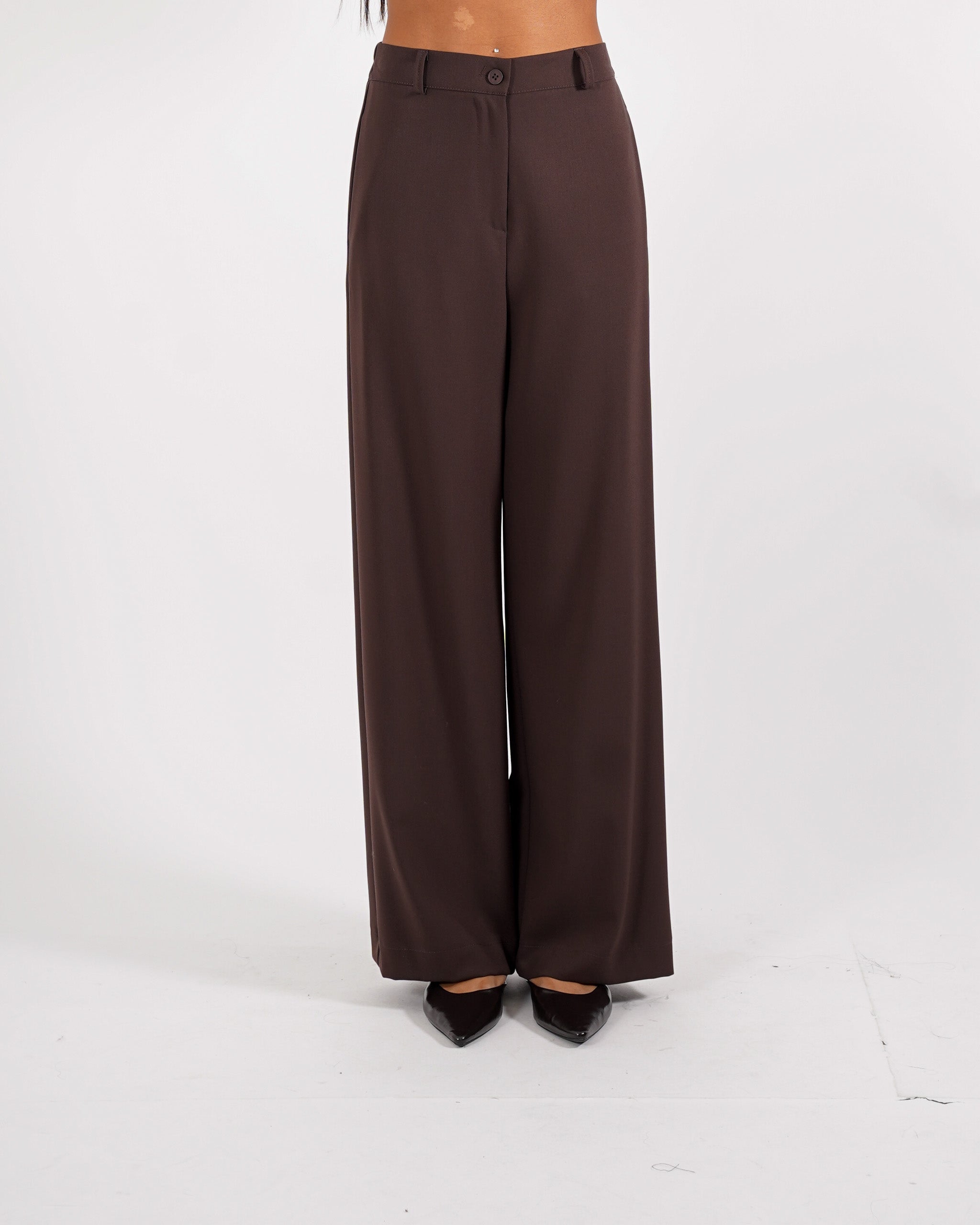 Pantaloni gamba larga in eco fibra - Affettuosa