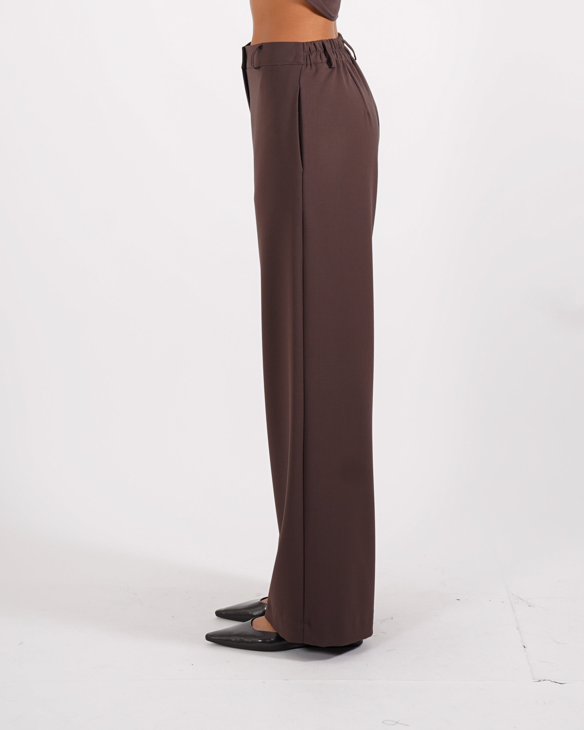 Pantaloni gamba larga in eco fibra - Affettuosa