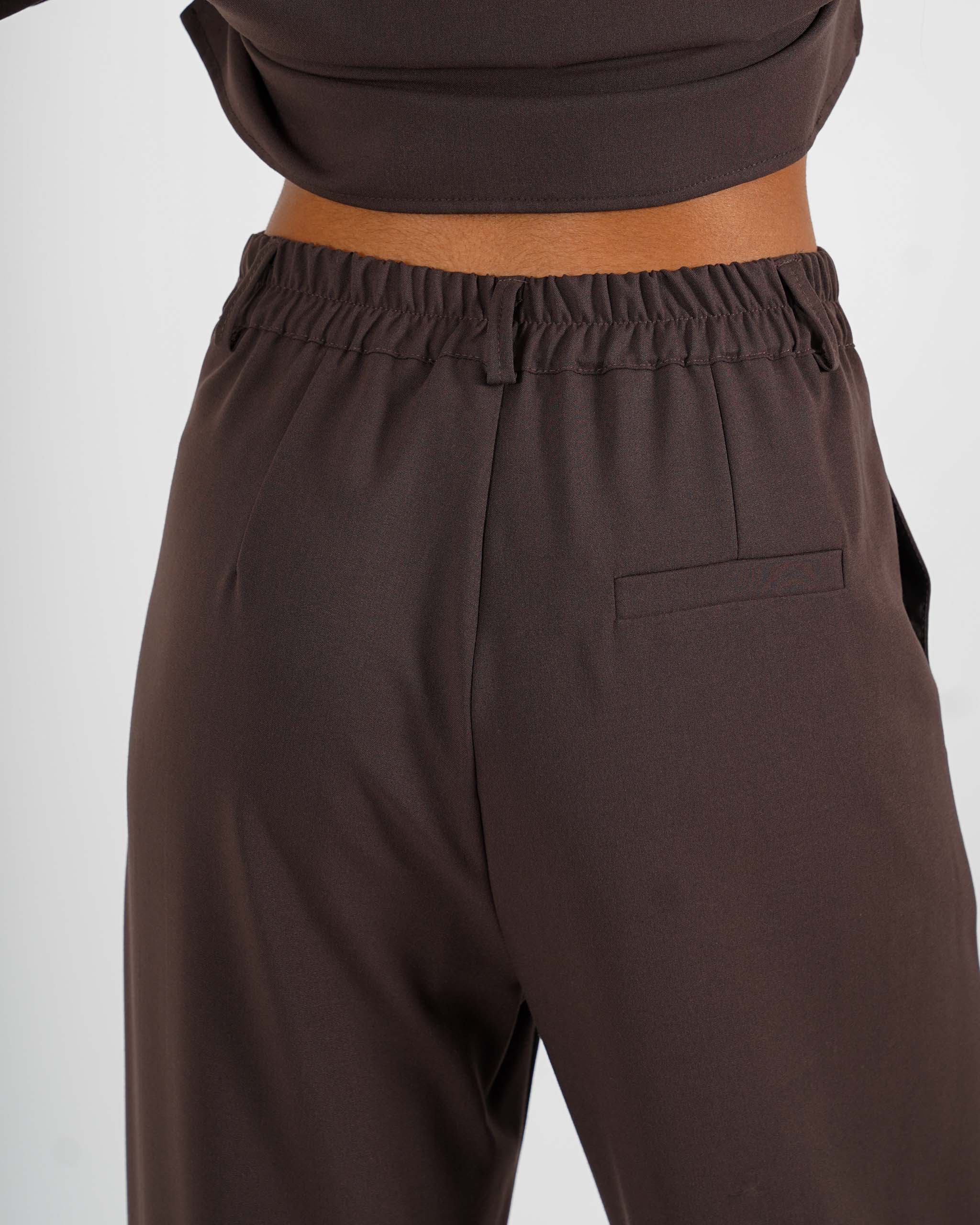 Pantaloni gamba larga in eco fibra - Affettuosa