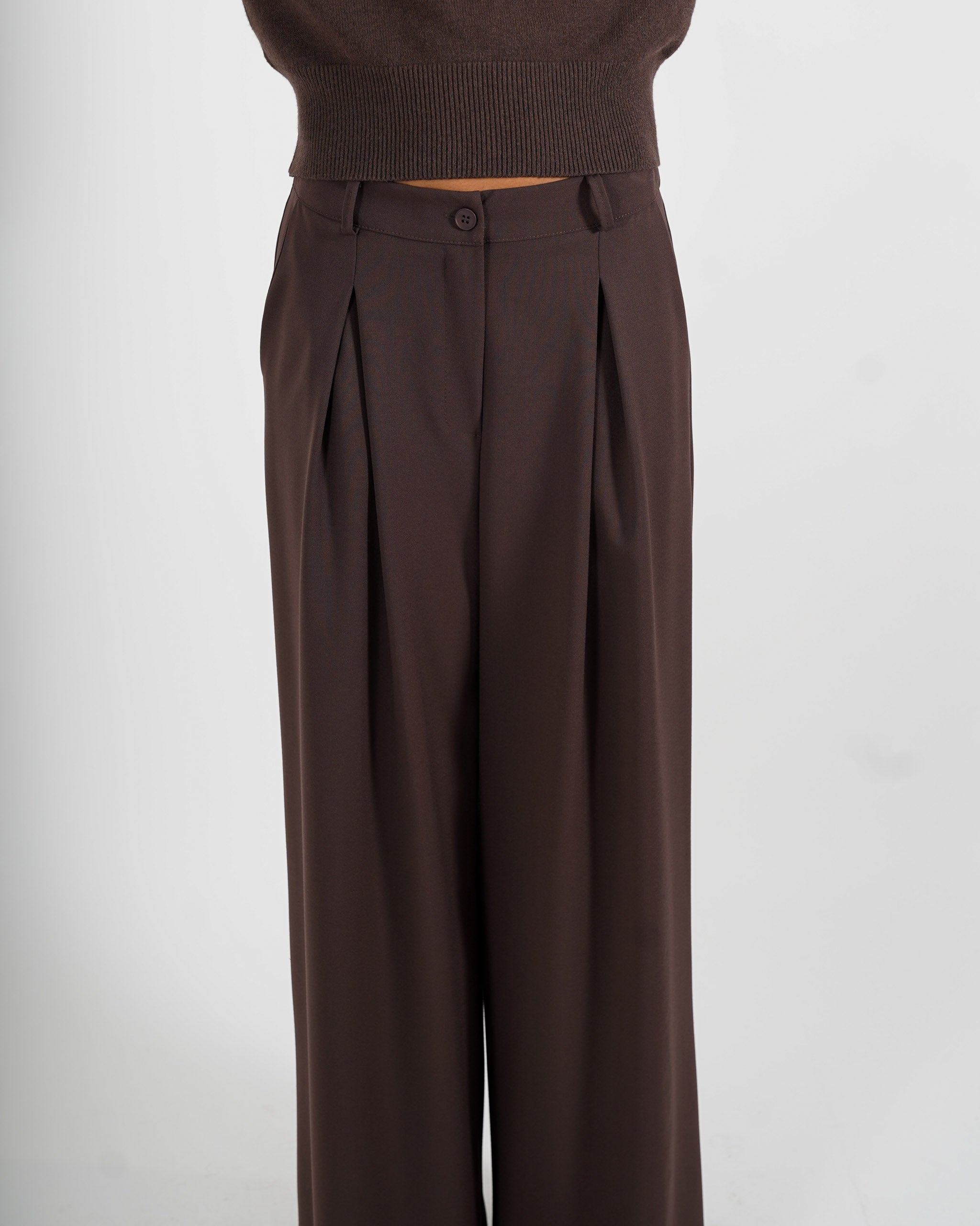 Pantaloni gamba larga in eco fibra - Preziosa