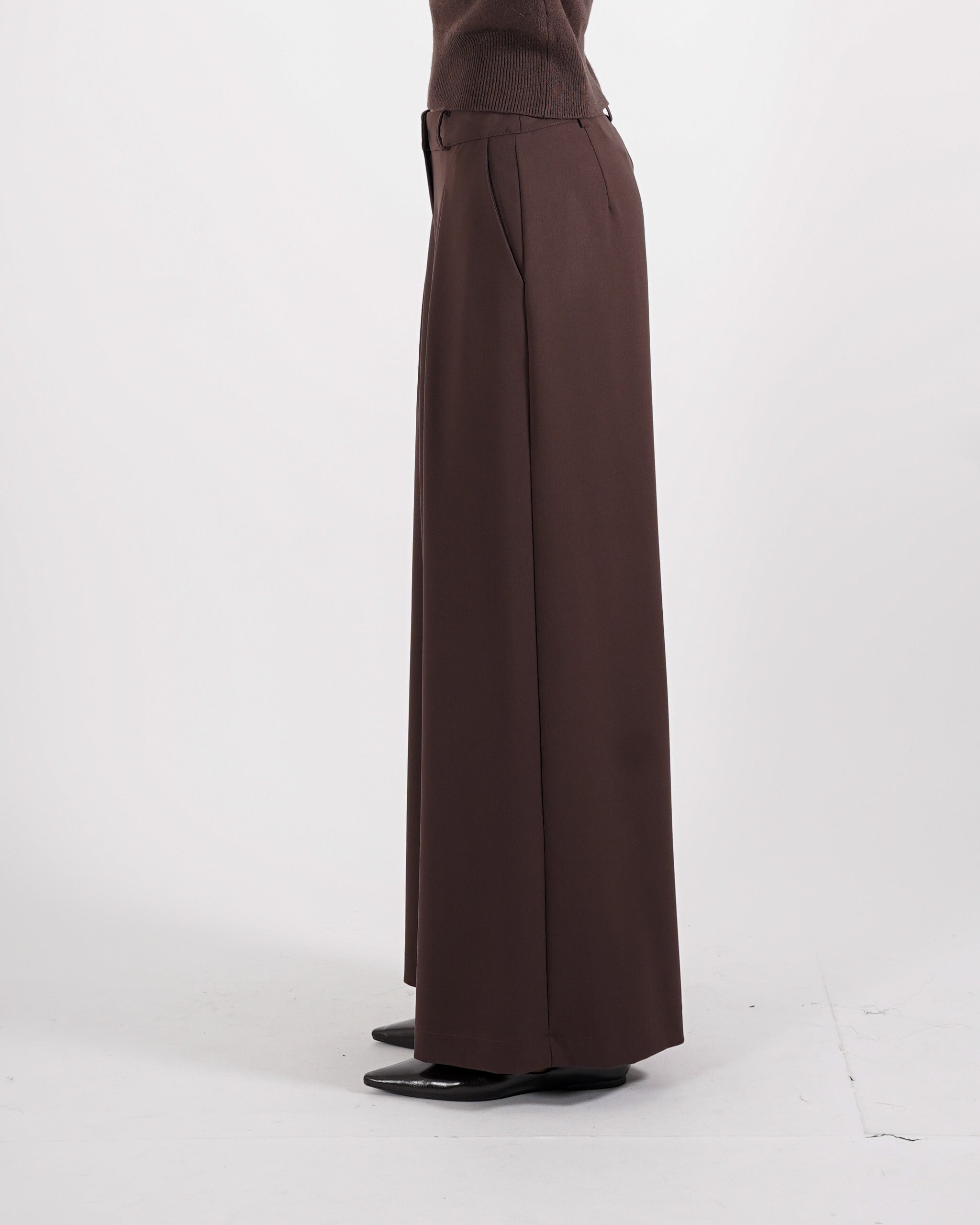 Pantaloni gamba larga in eco fibra - Preziosa