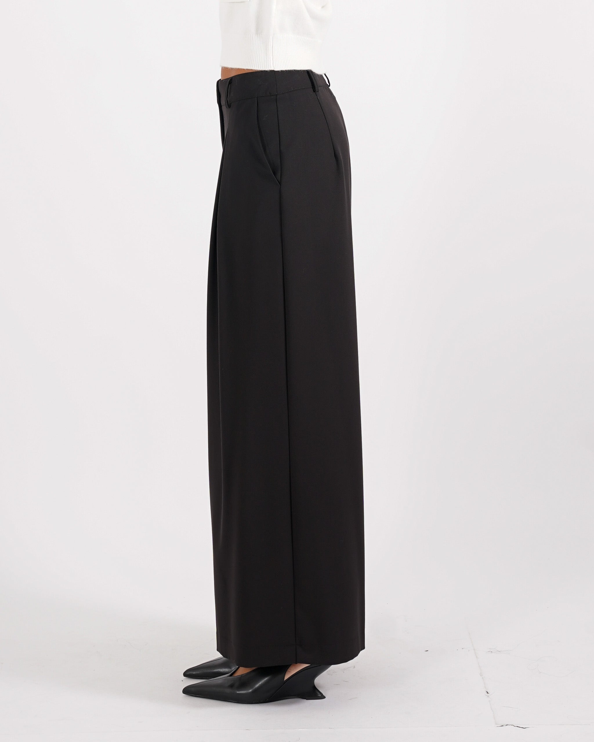 Pantaloni gamba larga in eco fibra - Preziosa