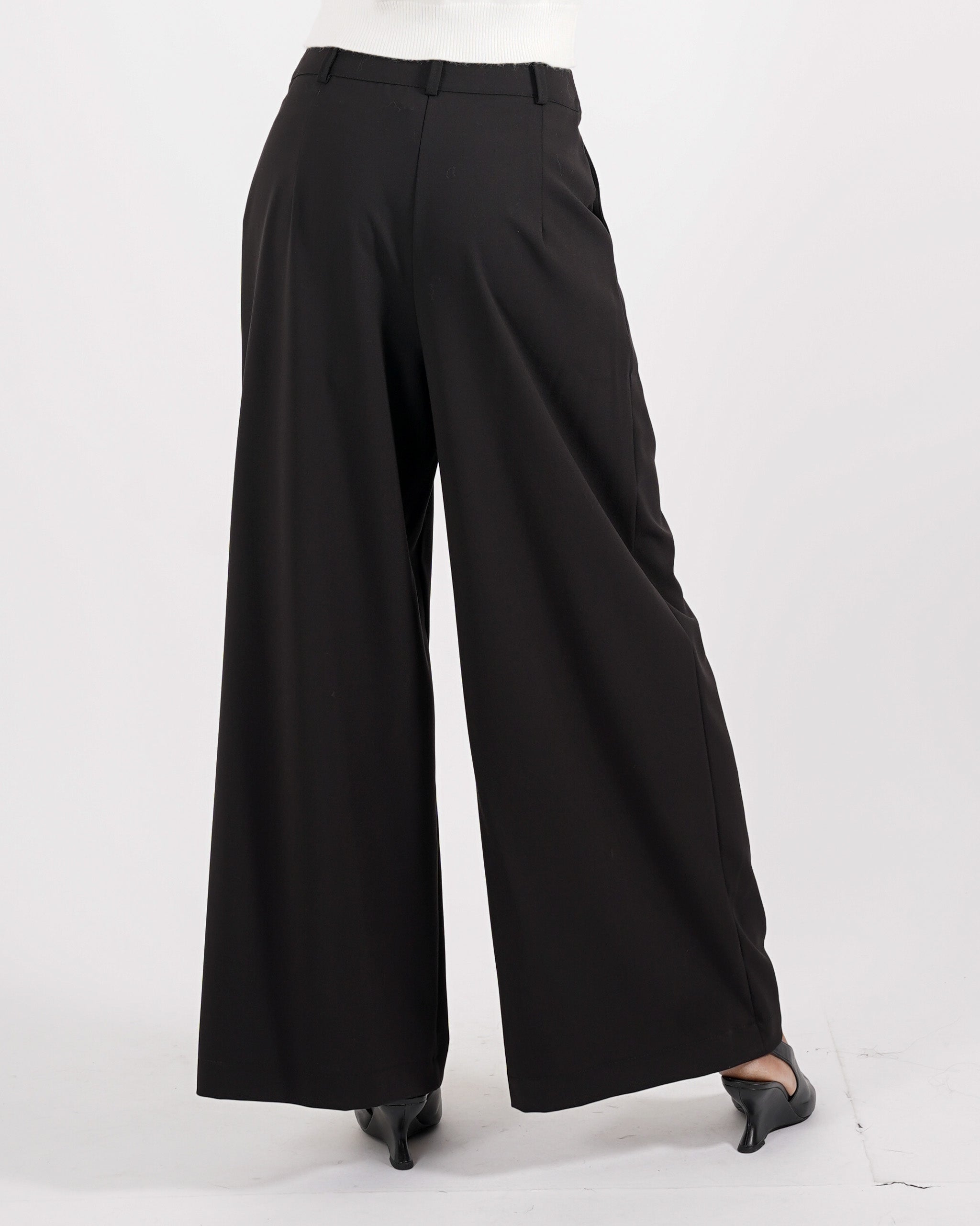 Pantaloni gamba larga in eco fibra - Preziosa