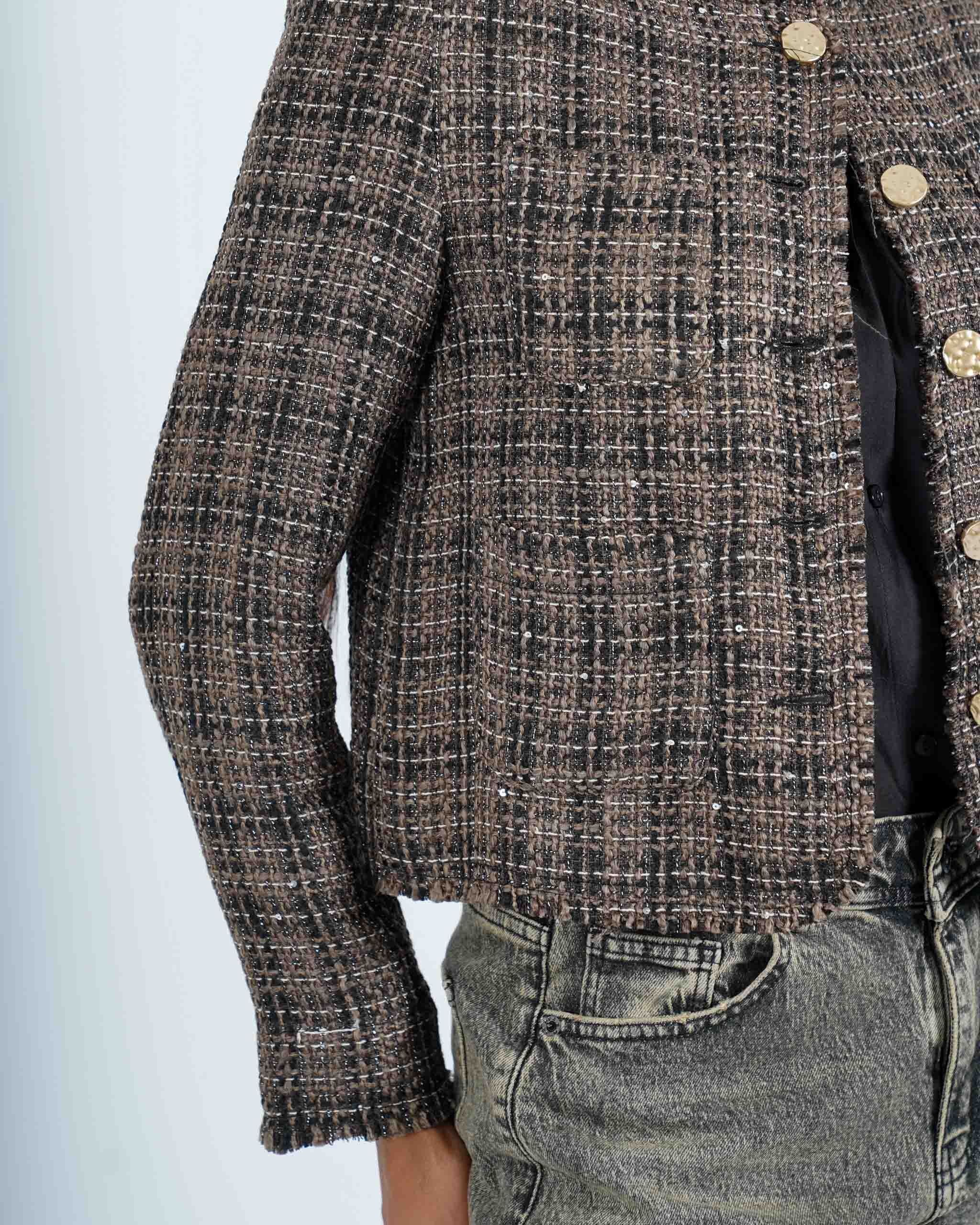 Giacca in tessuto tweed con micropaillettes - Gioiosa
