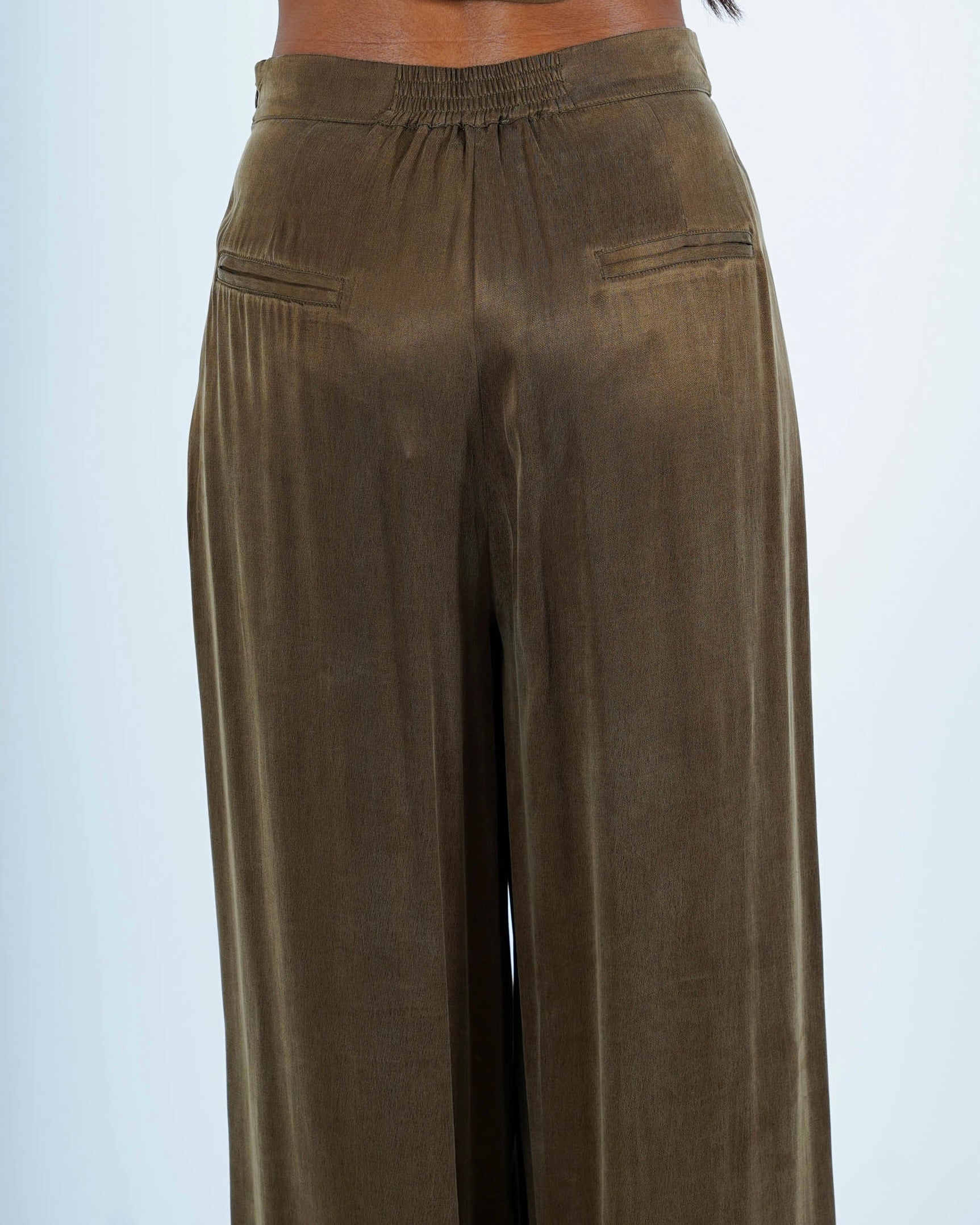 Pantaloni con bustino in tessuto fluido mano pesca - Testarda