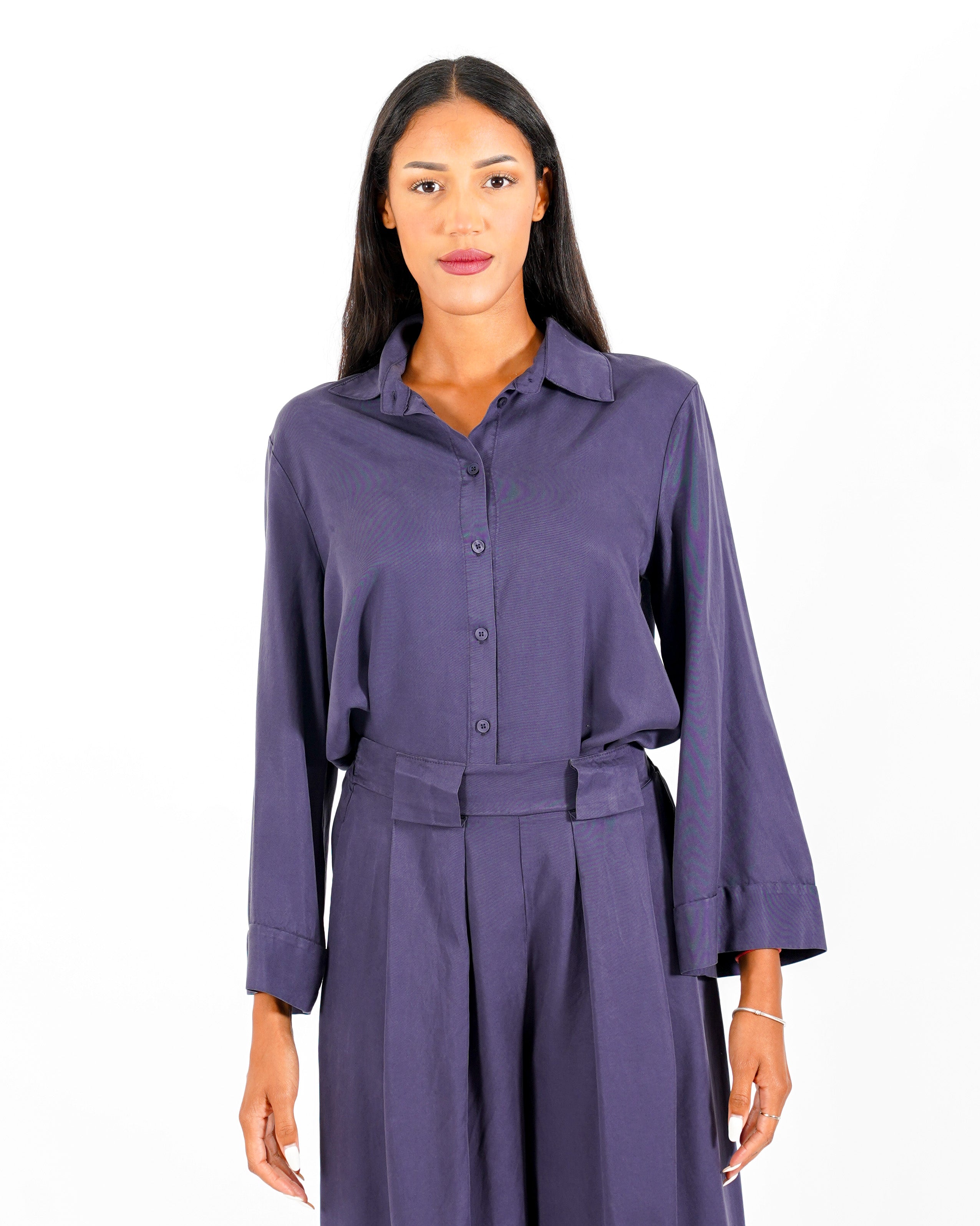 Camicia manica lunga in tessuto fluido - Stanca