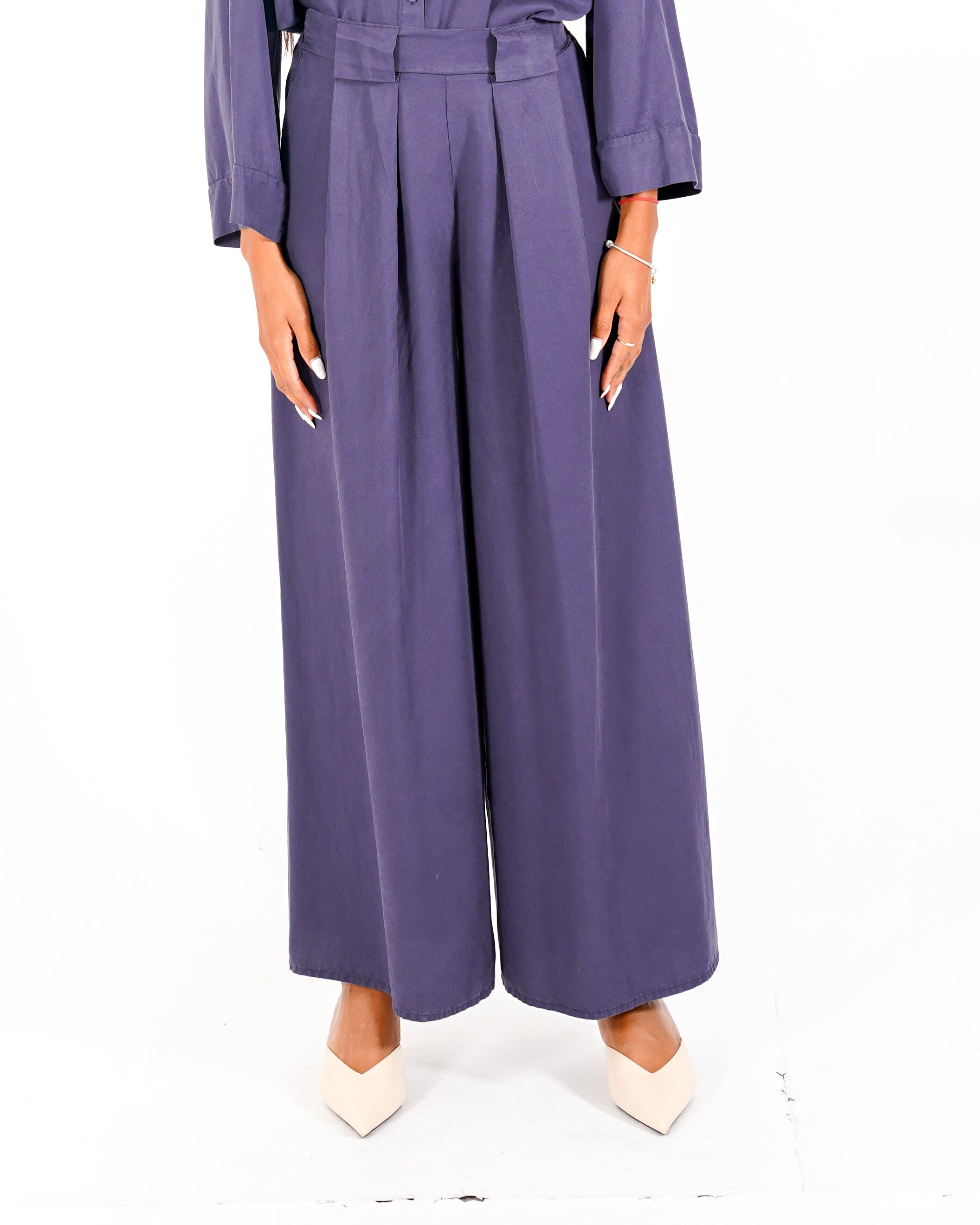 Pantaloni gamba larga in tessuto fluido _ Moderna