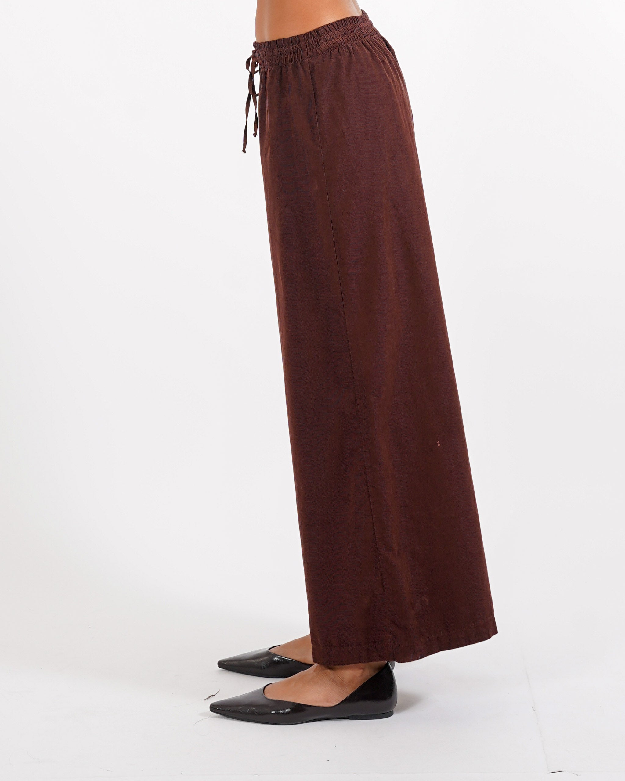 Pantaloni gamba larga con coulisse in tessuto mille righe - Famosa - Hope Fashion