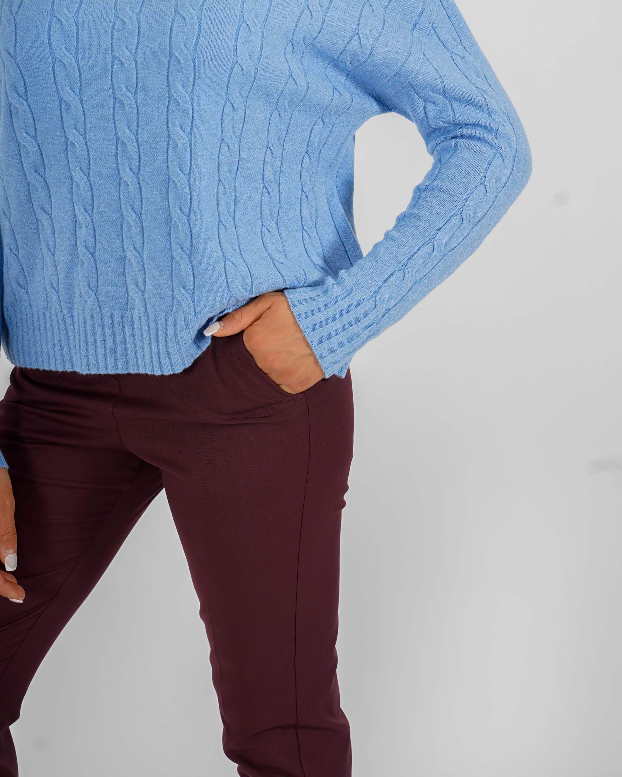Maglia girocollo con trama a treccia - Salgemma