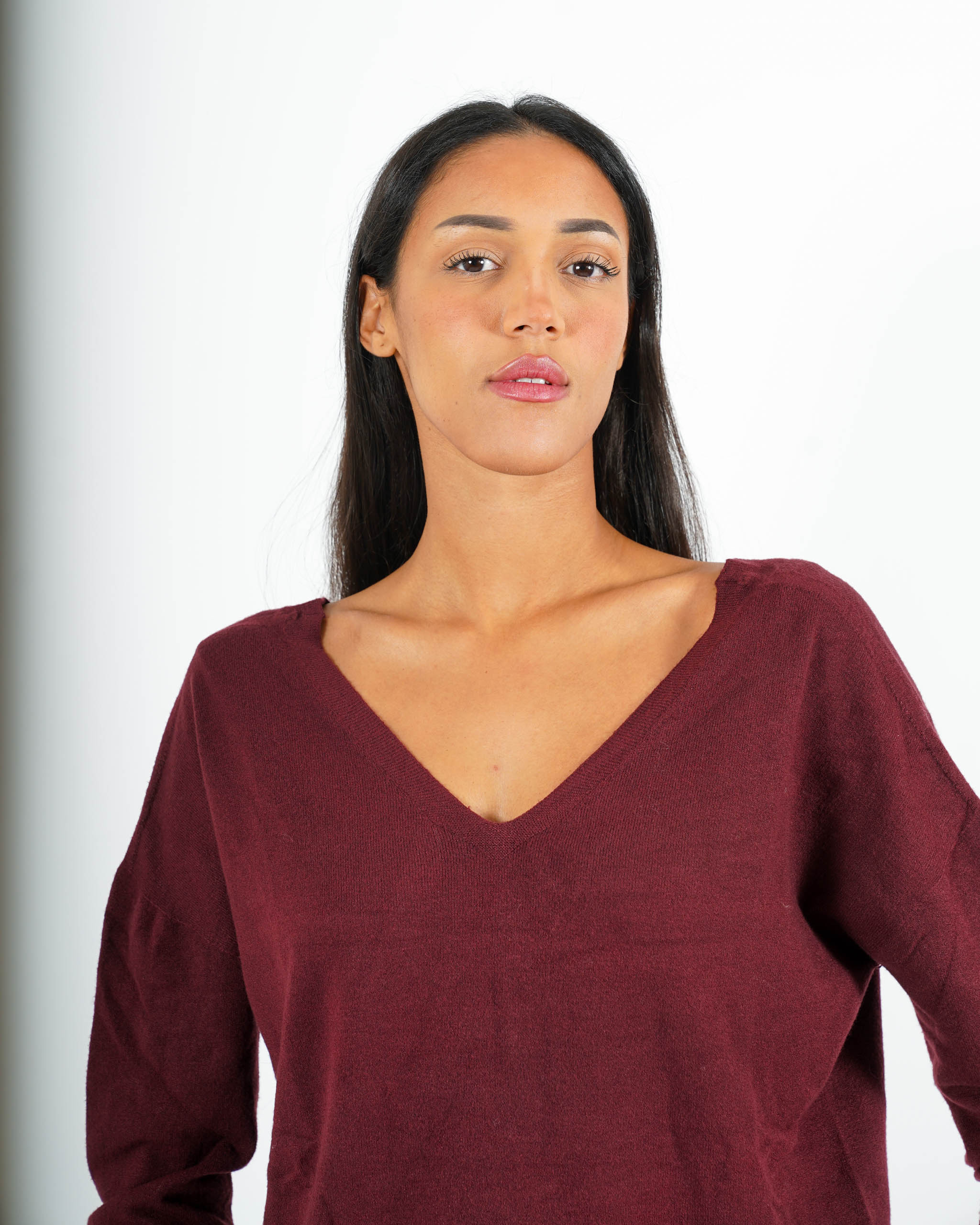 Maglia scollo a v con bottoni gioiello sul retro - Graziana