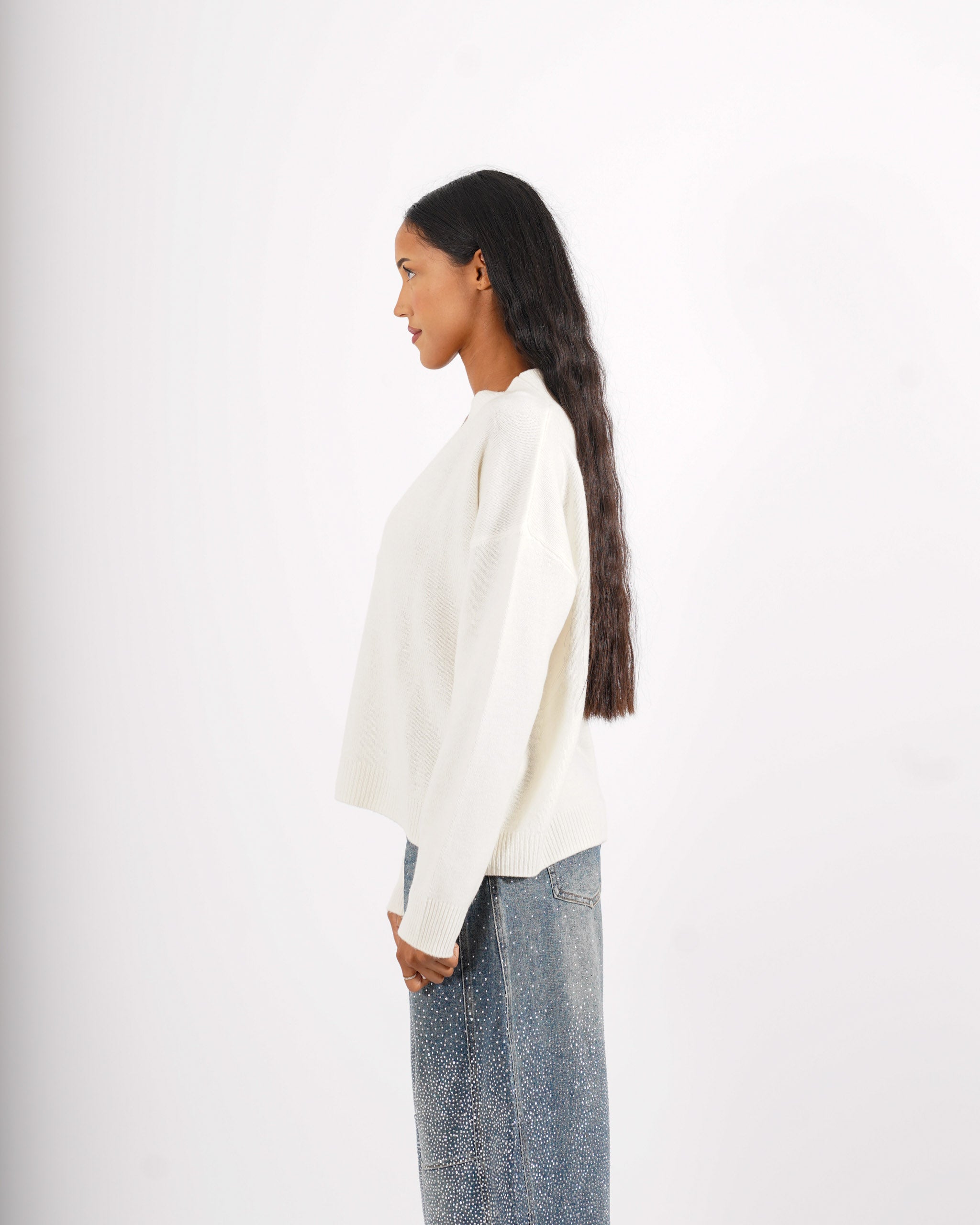 Maglia scollo a V in lana - Gianna