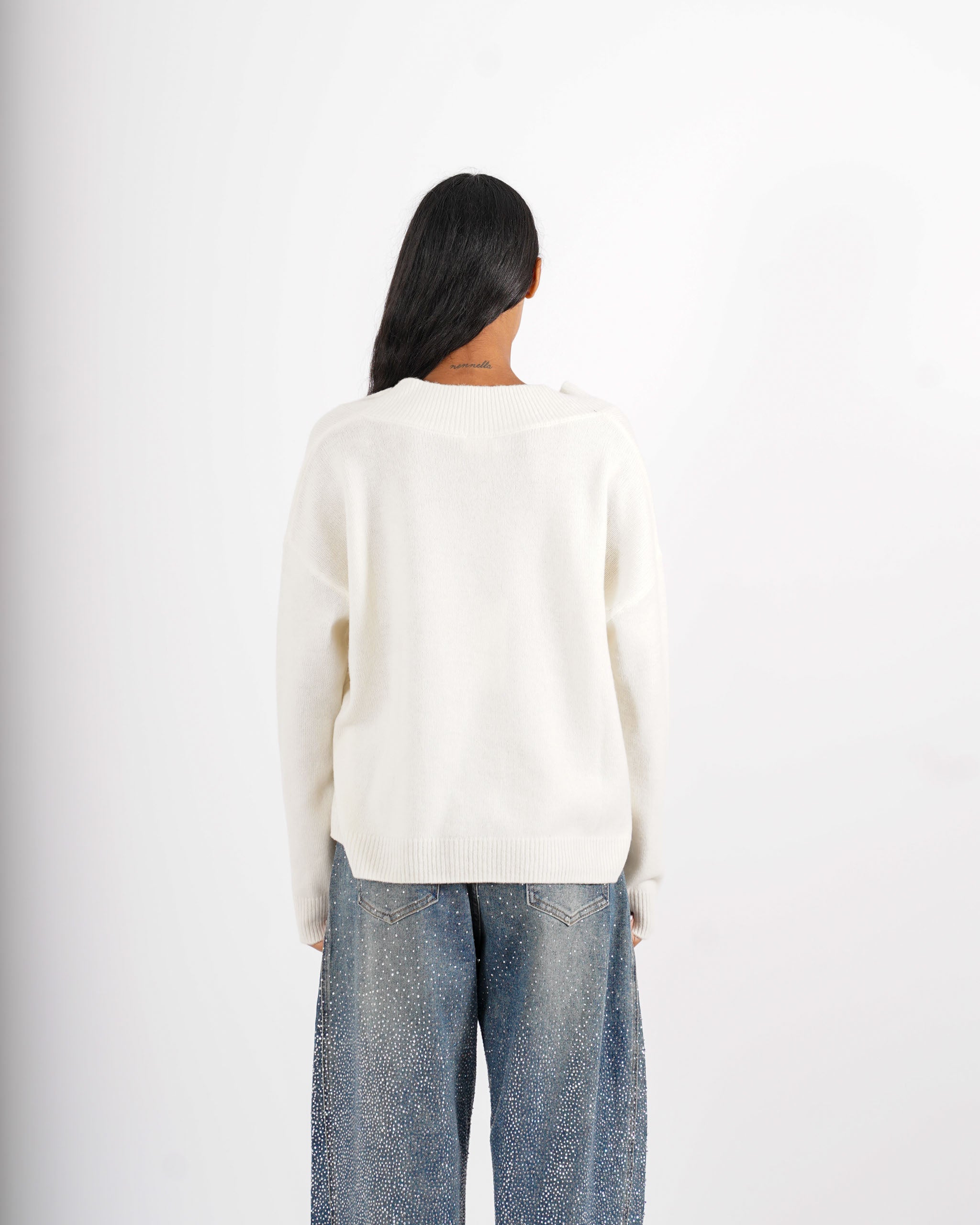 Maglia scollo a V in lana - Gianna