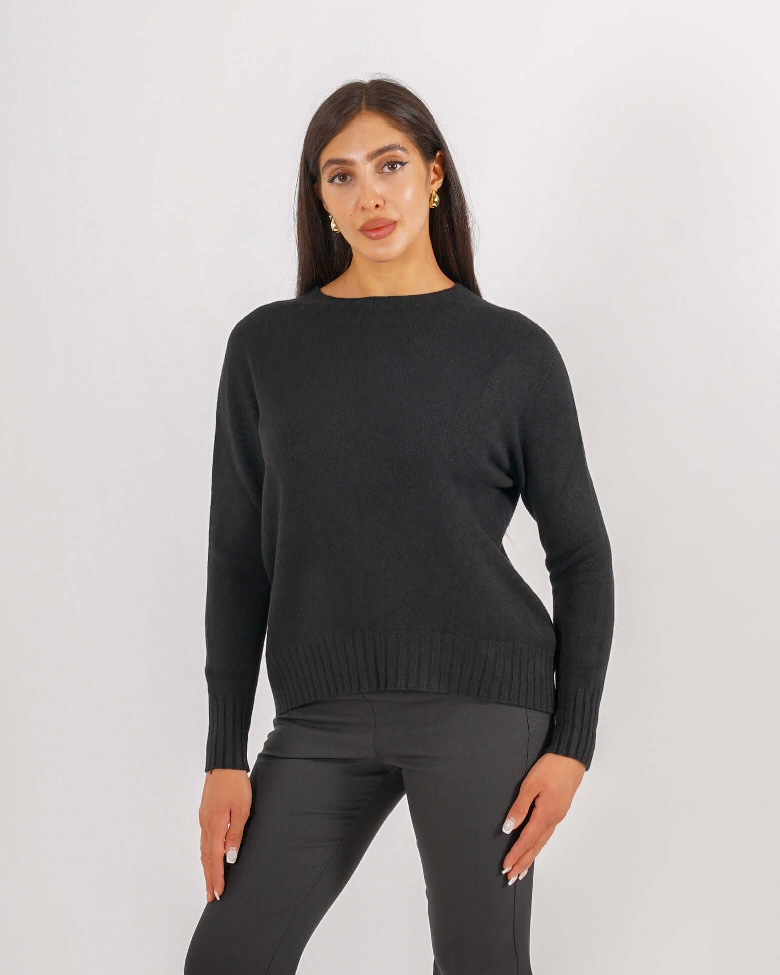 Maglia girocollo minimal con dettaglio sul retro – Biscia
