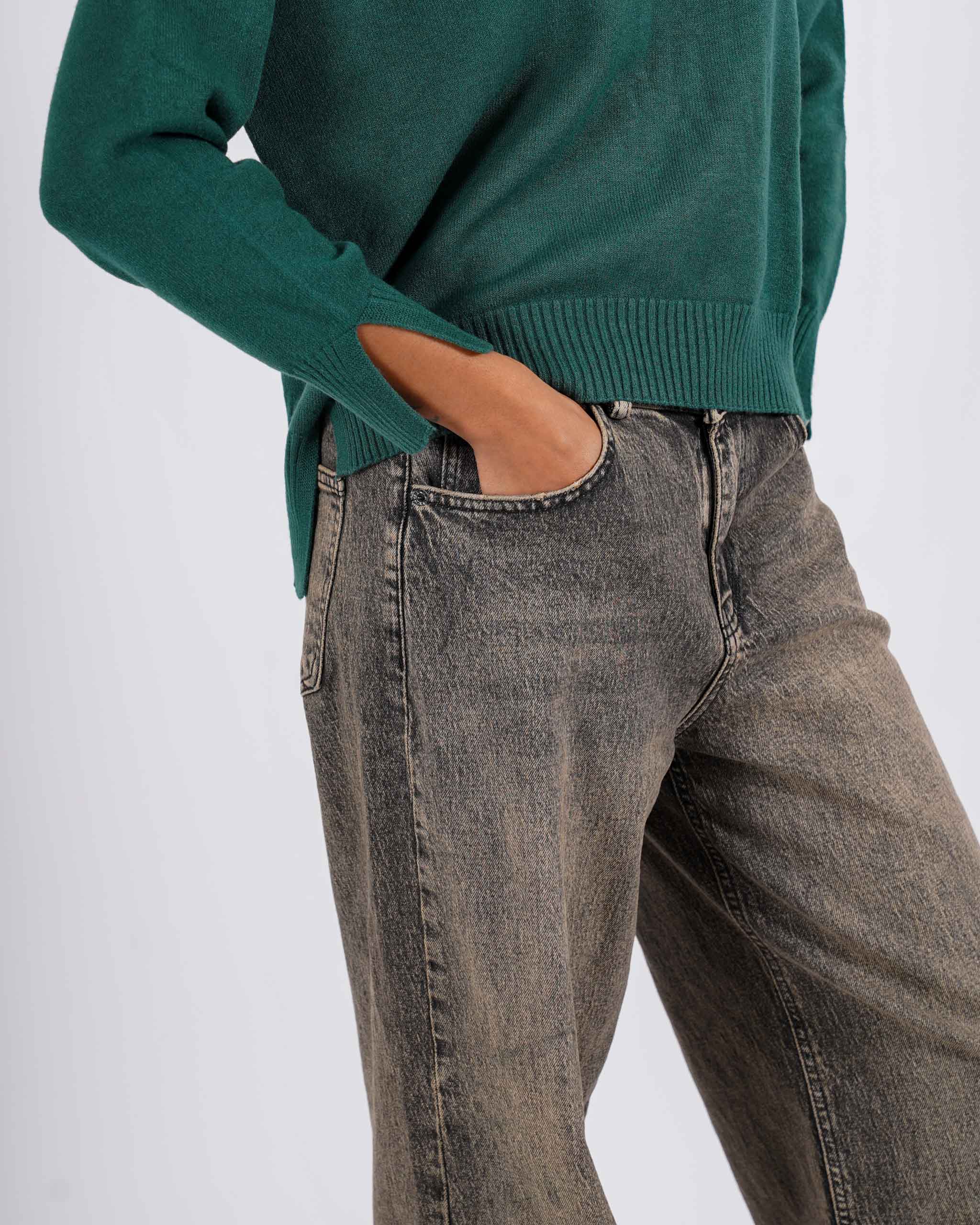 Maglia girocollo con spacchetti sul fondo - Mariagrazia