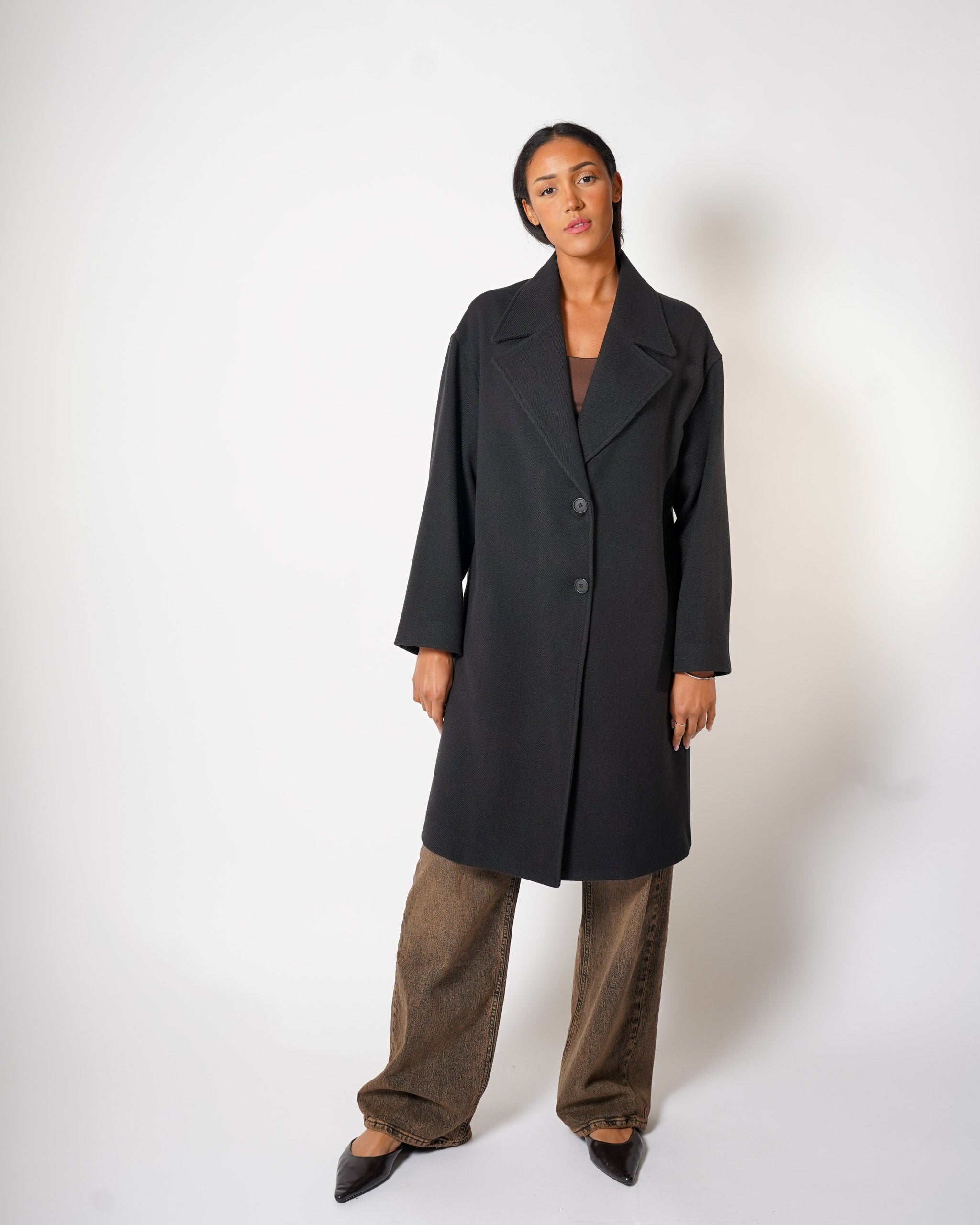 Cappotto over monopetto con manica raglan - Cigno