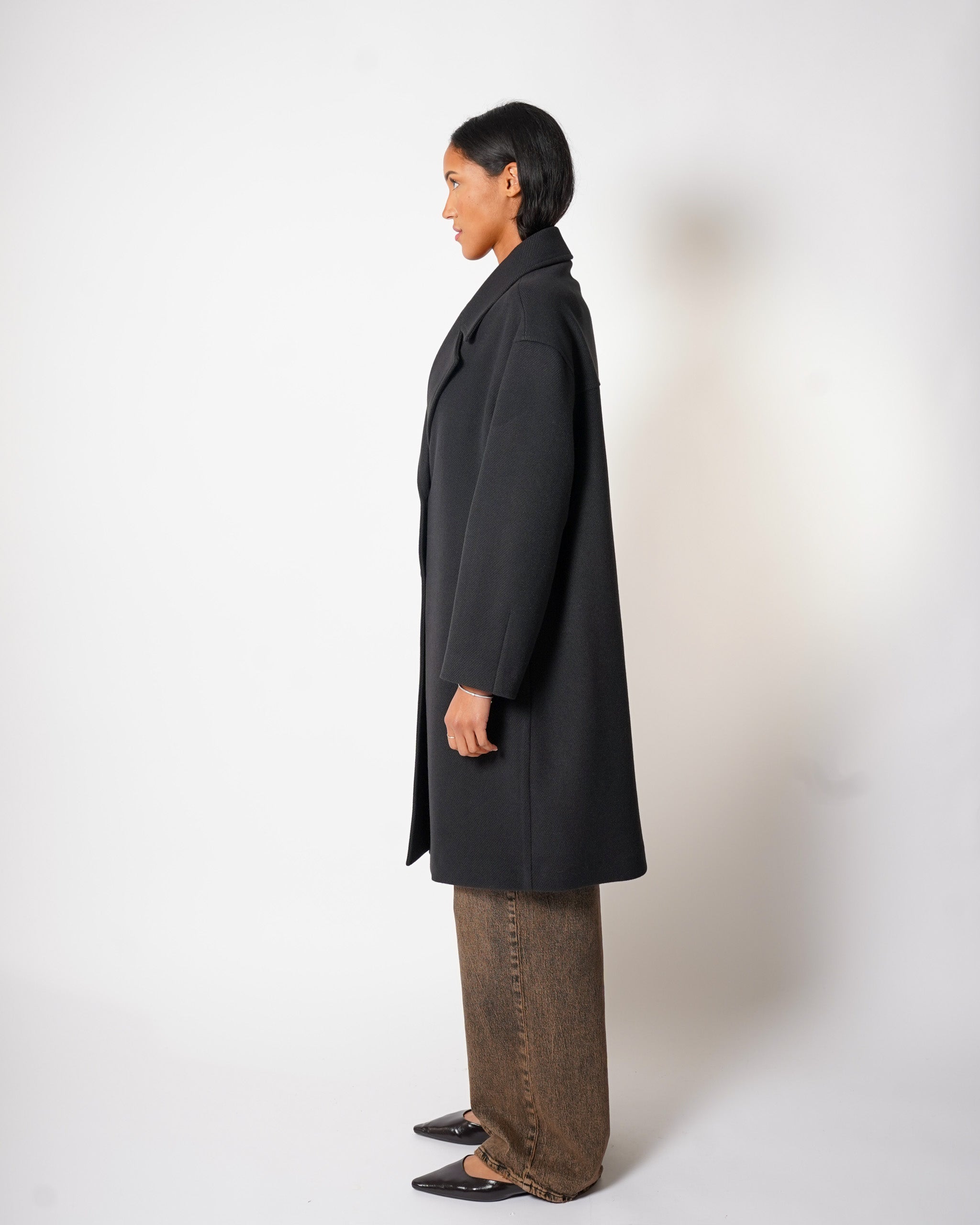 Cappotto over monopetto con manica raglan - Cigno