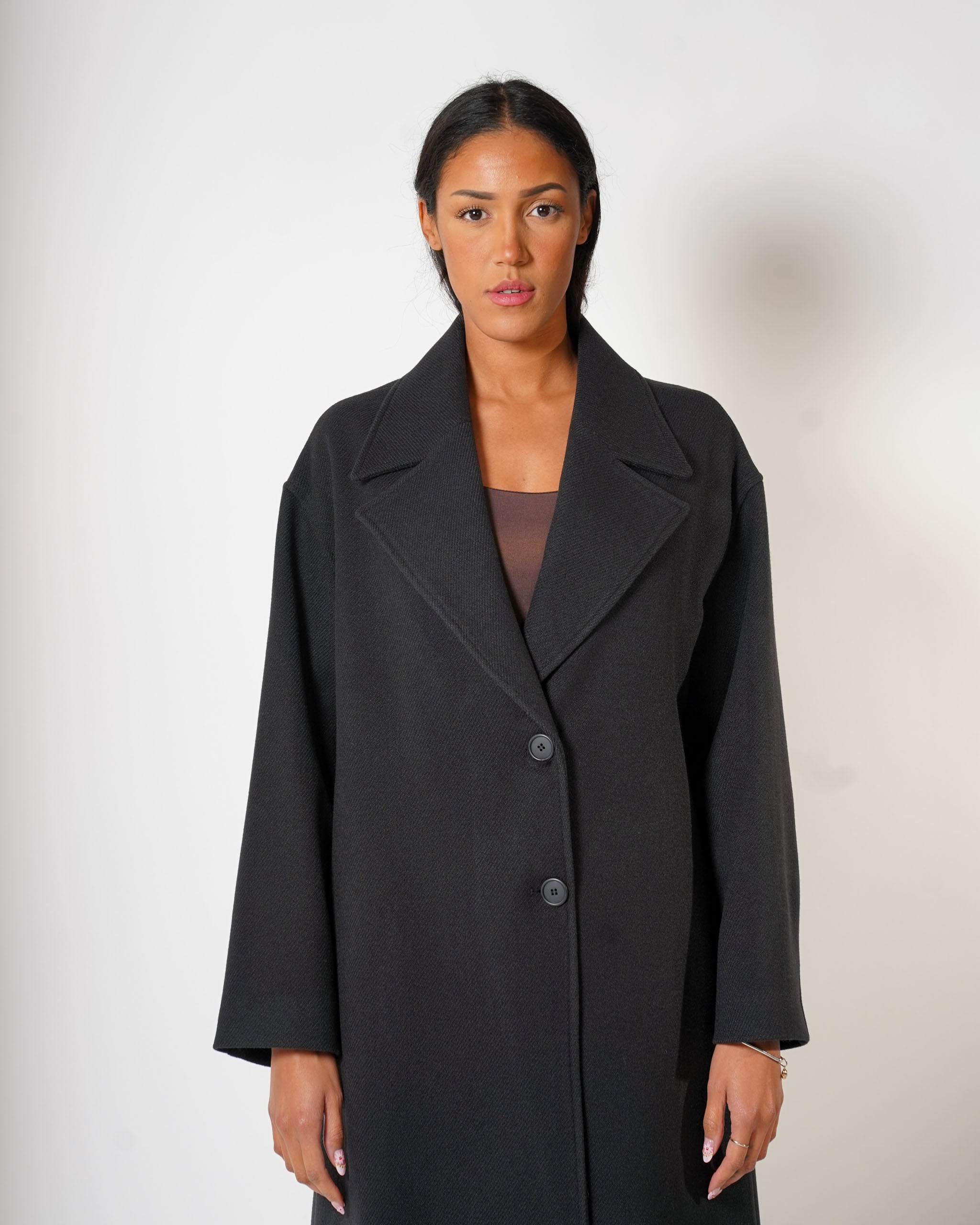 Cappotto over monopetto con manica raglan - Cigno