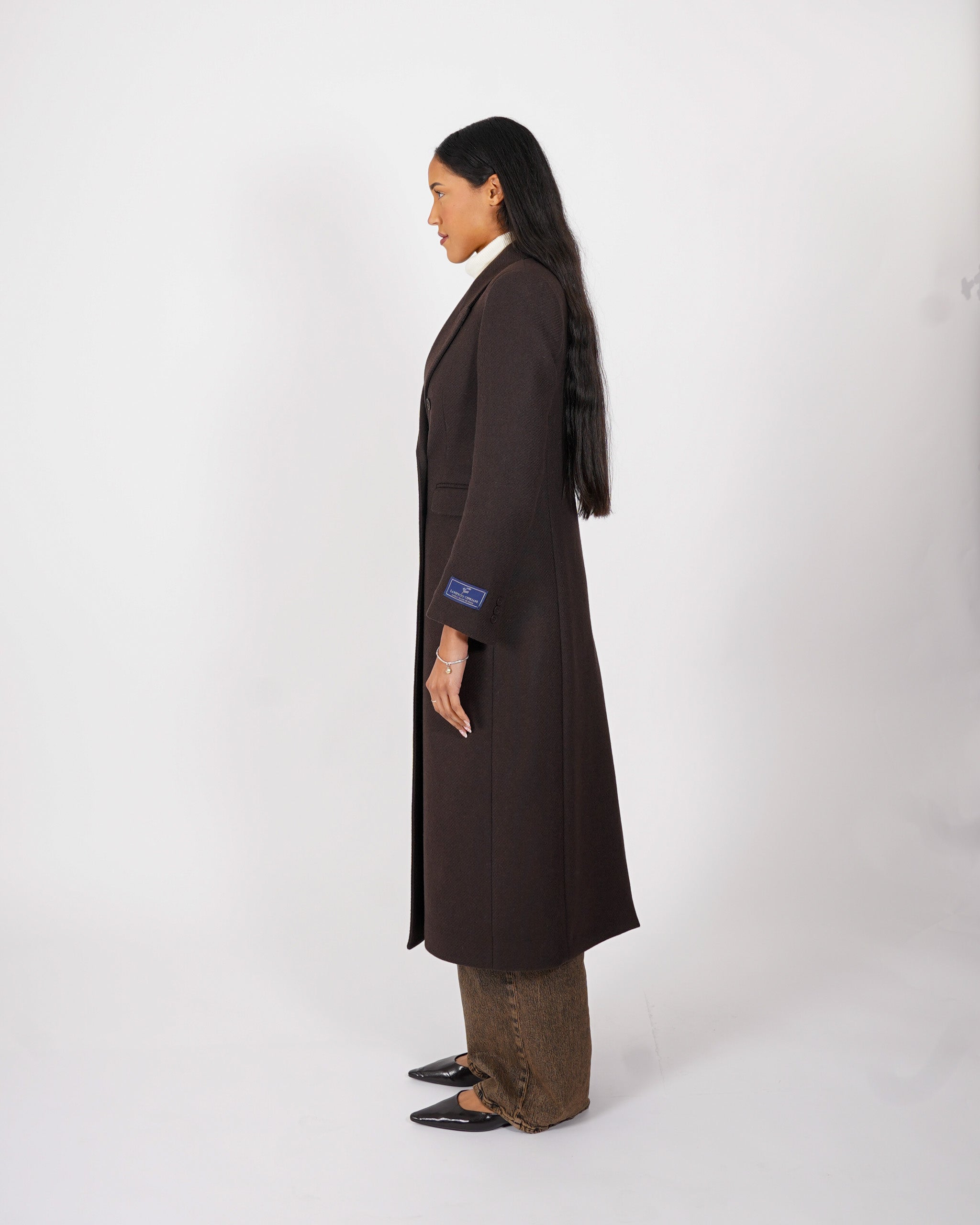 Cappotto lungo doppio petto con spalla costruita in misto lana - Richard