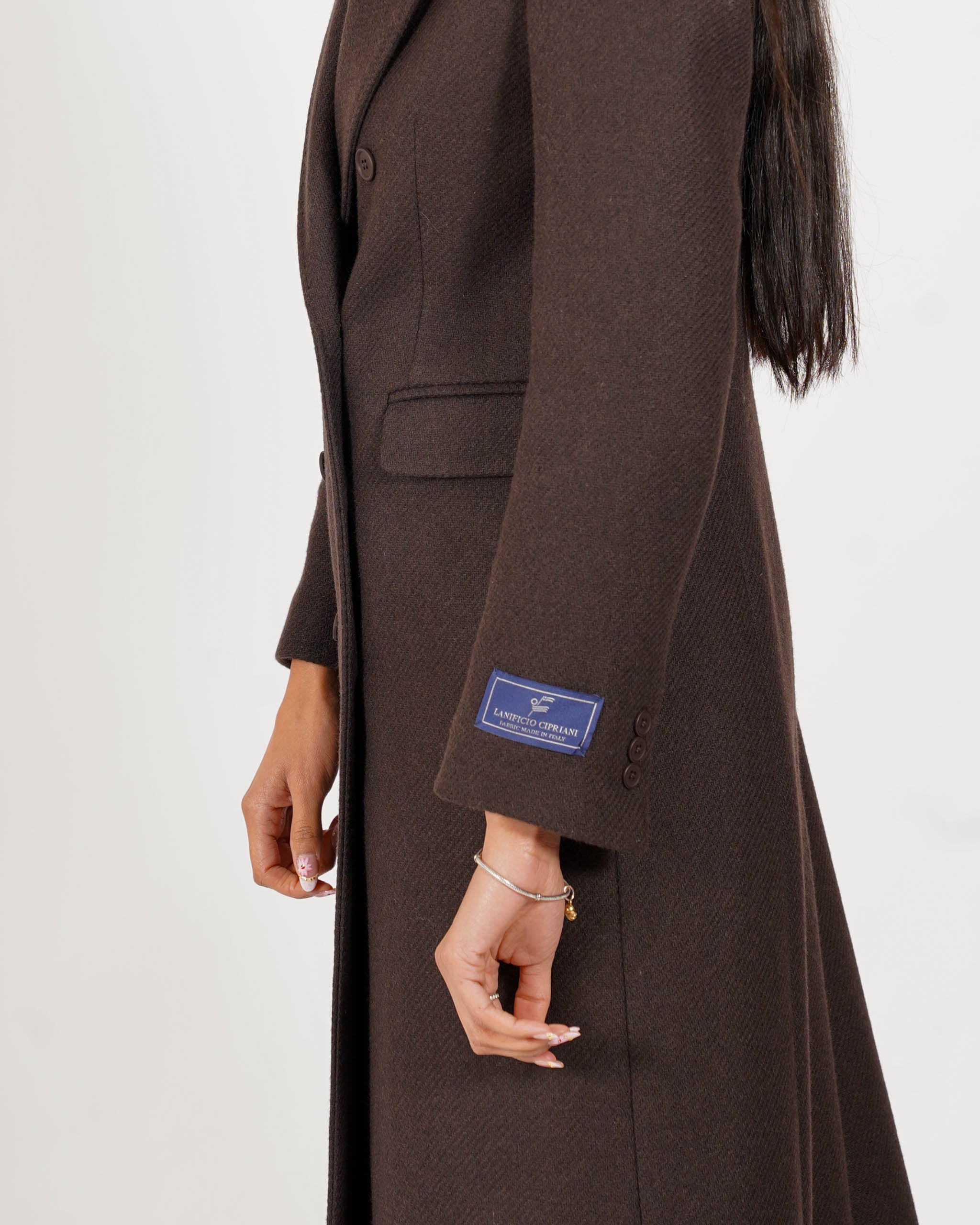 Cappotto lungo doppio petto con spalla costruita in misto lana - Richard