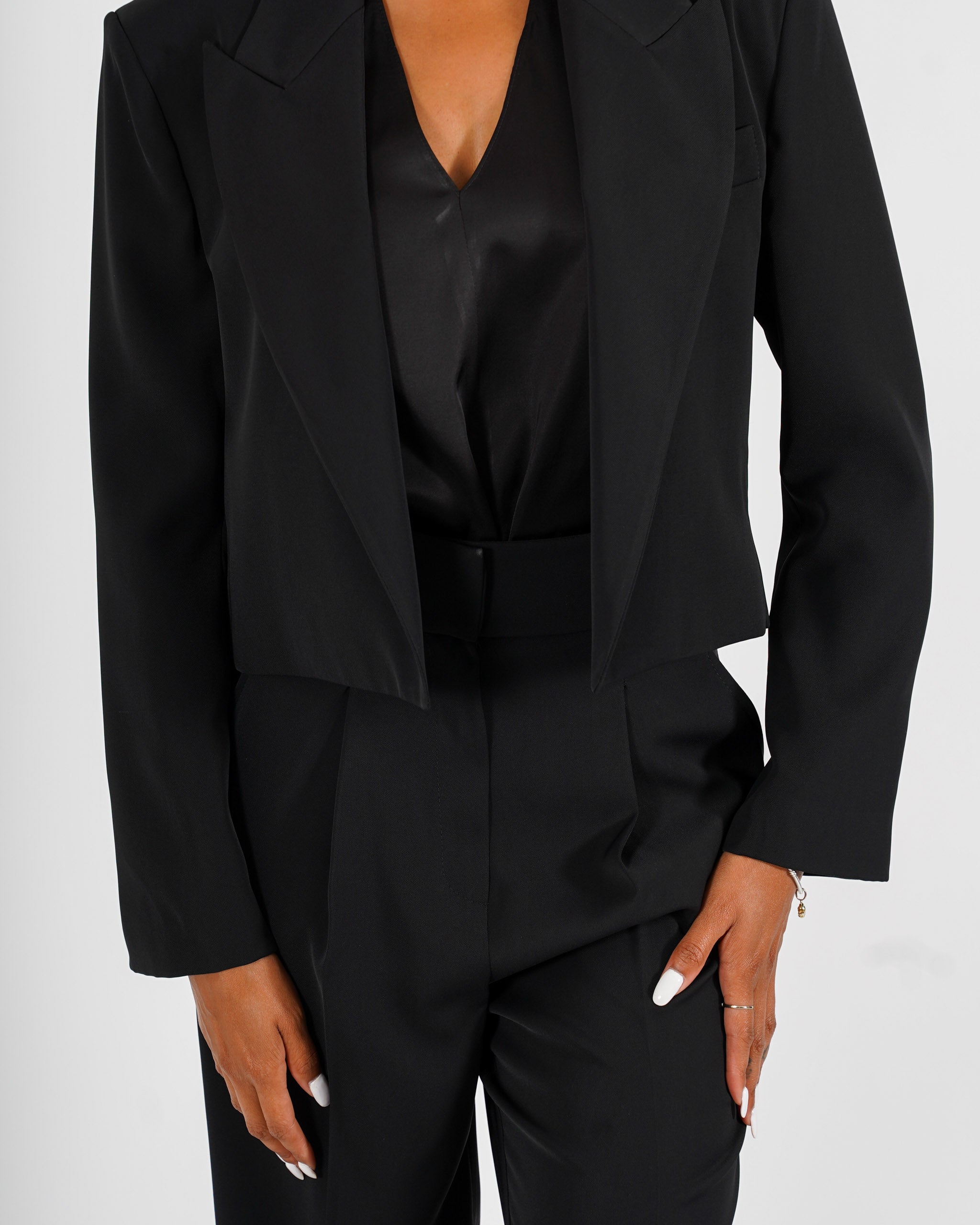 Spencer giacca cropped con rever a lancia - Sadica
