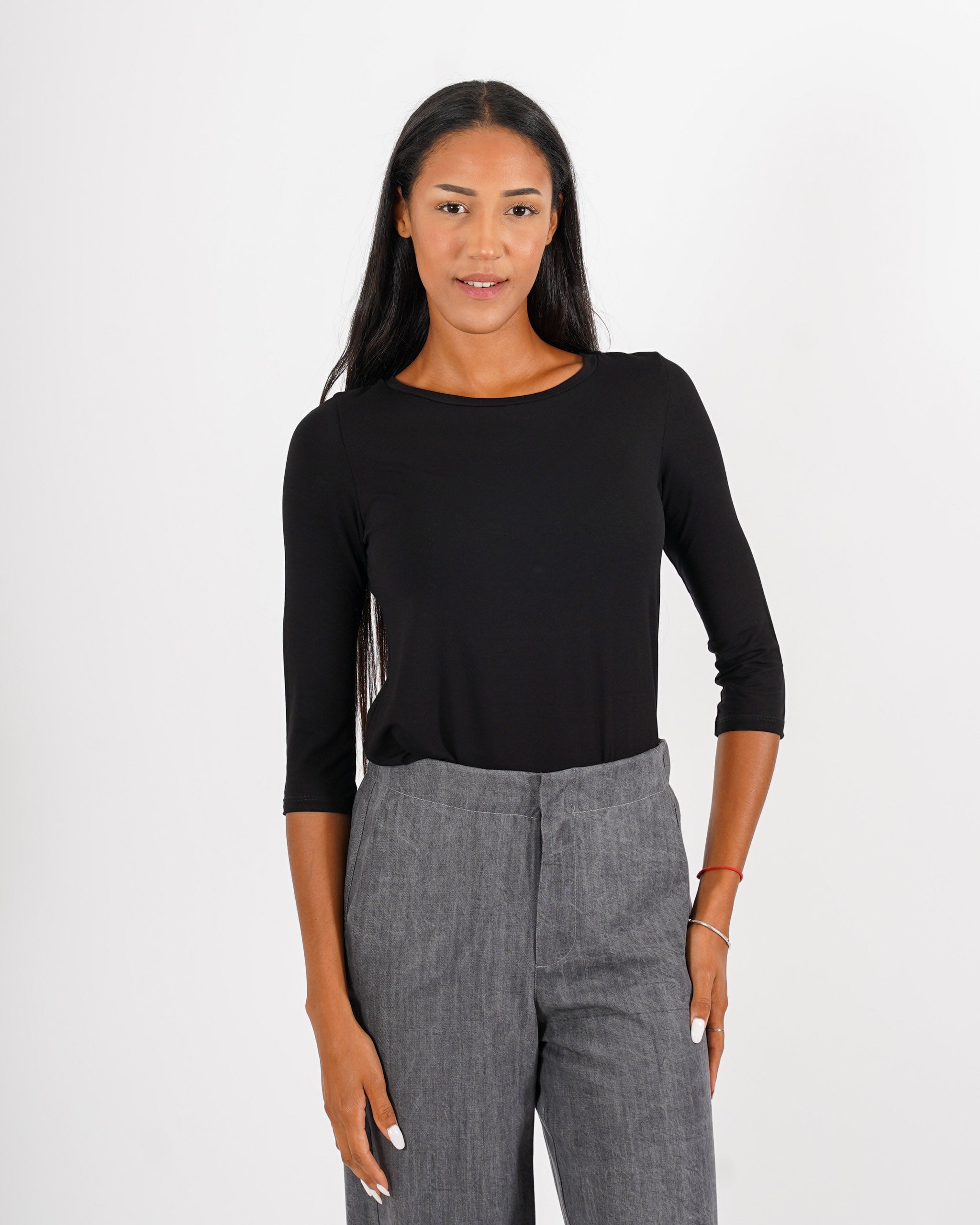 Shirt girocollo manica 3/4 in eco fibra - Dresda