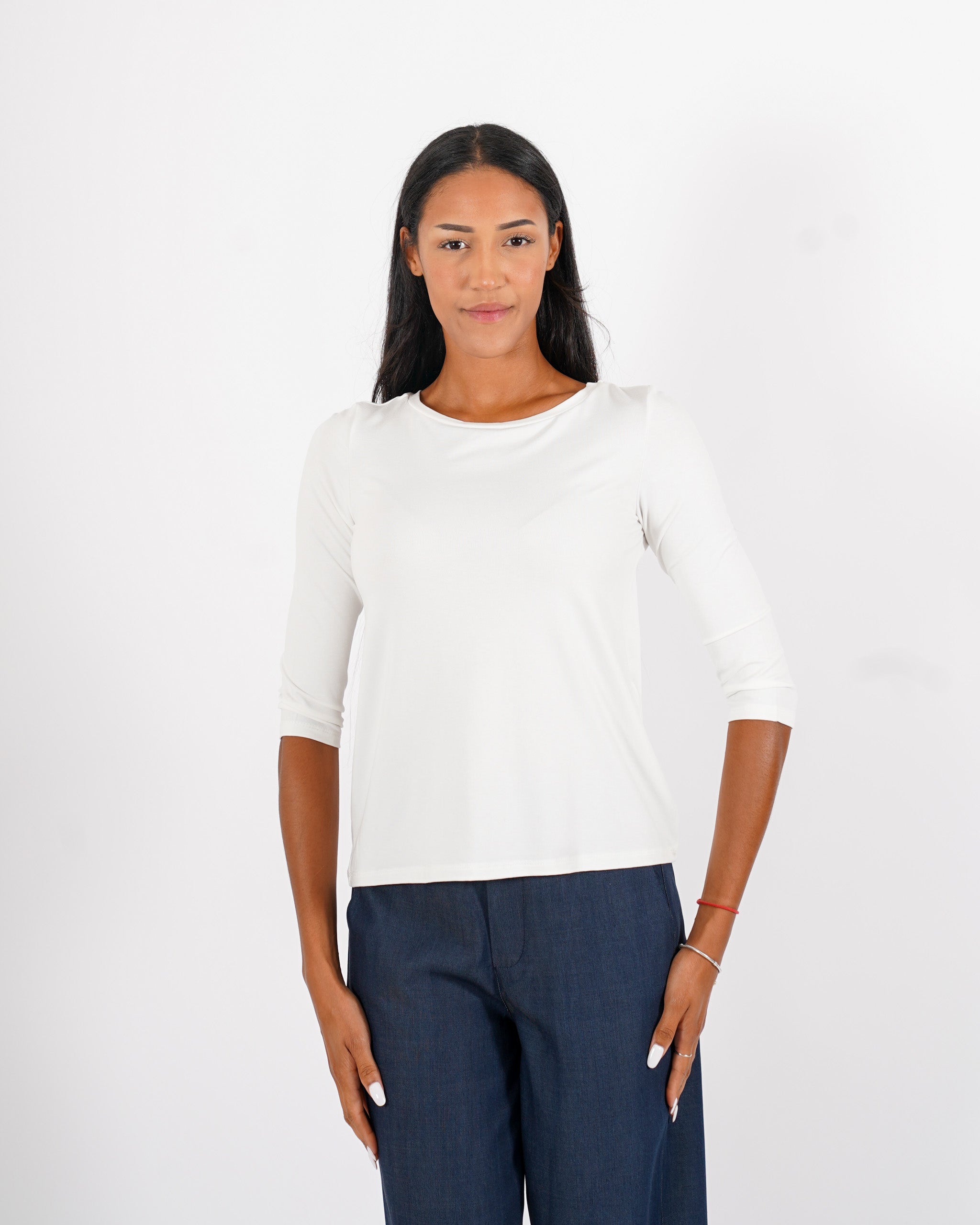Shirt girocollo manica 3/4 in eco fibra - Dresda
