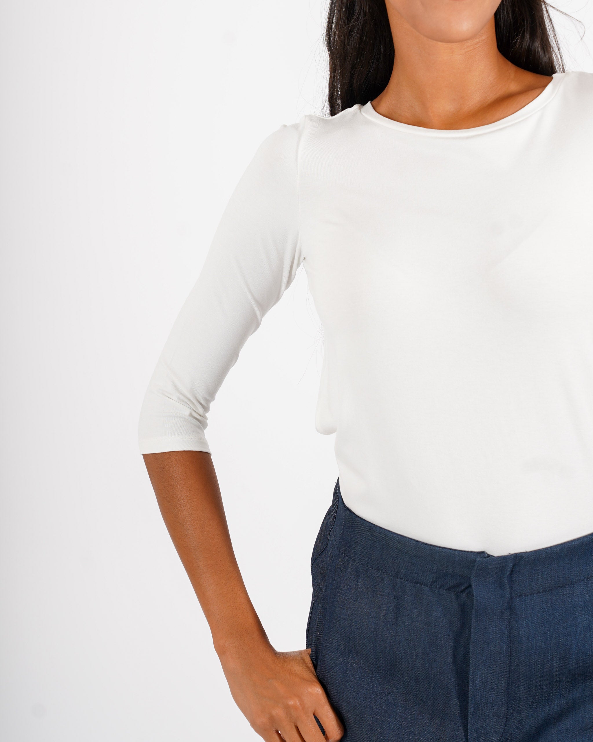 Shirt girocollo manica 3/4 in eco fibra - Dresda