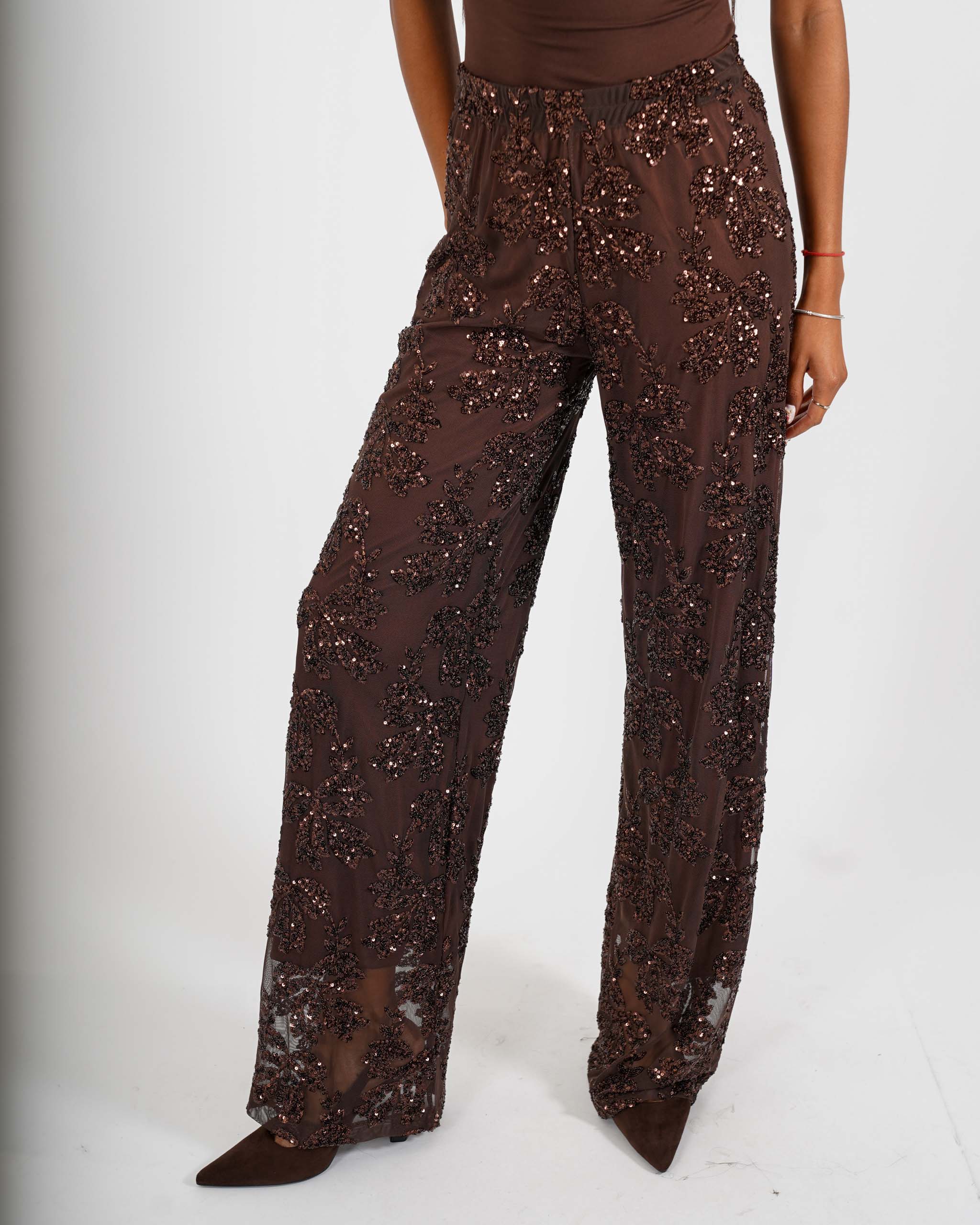 Pantaloni con elastico in vita full paillettes - Bruxelles