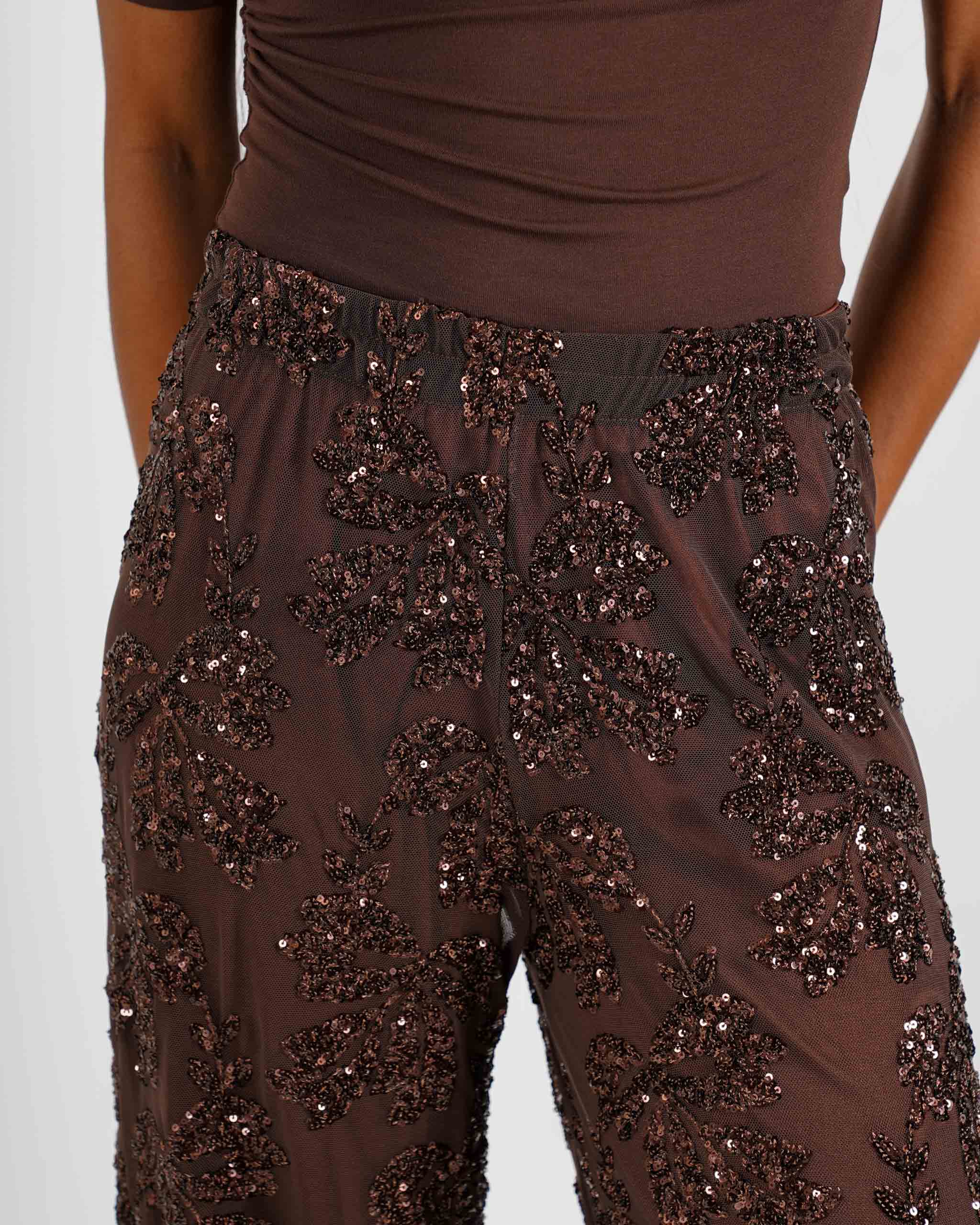 Pantaloni con elastico in vita full paillettes - Bruxelles