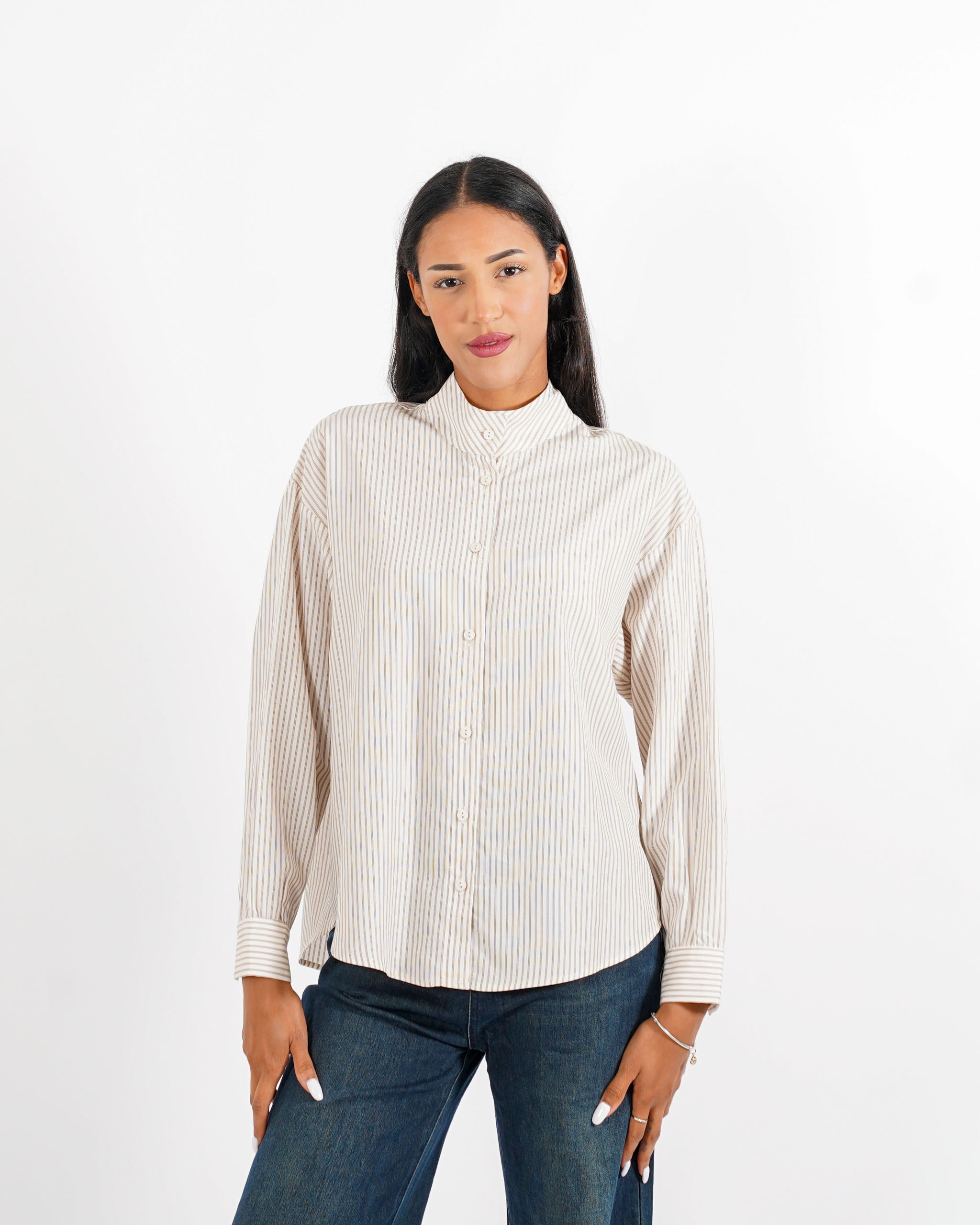 Camicia rigata colletto chiuso - Virtuosa