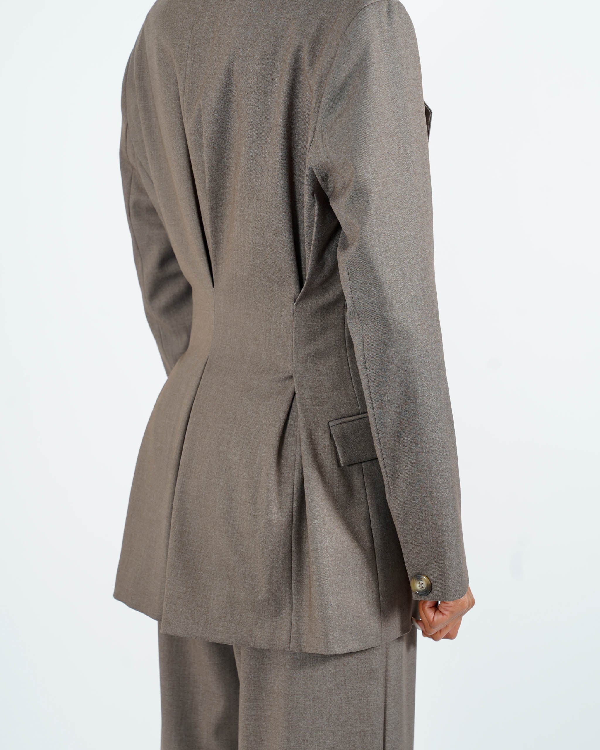 Giacca doppio petto con dettaglio sul retro in fresco lana - Girasole - Hope Fashion