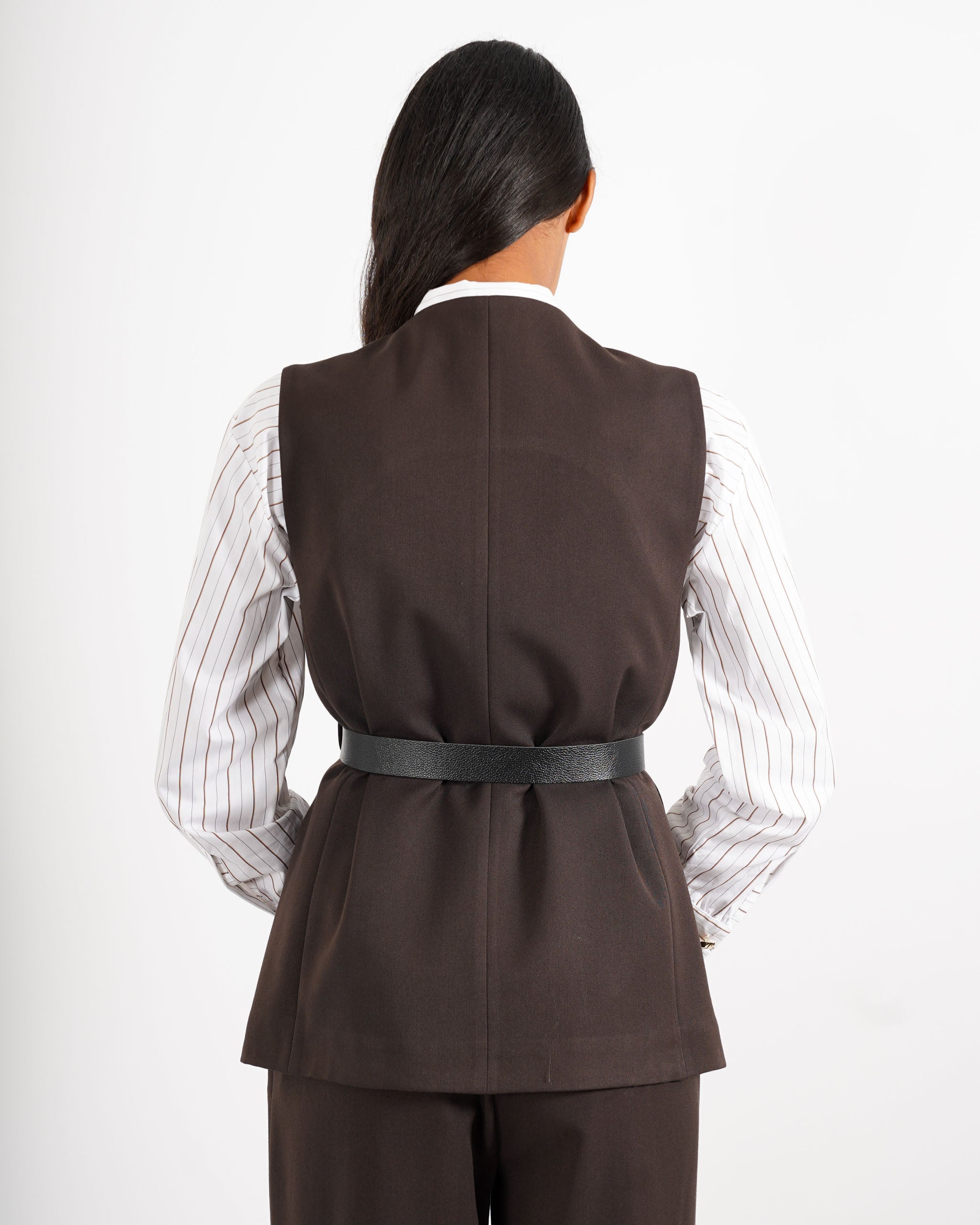 Gilet monopetto con cintura - Dania