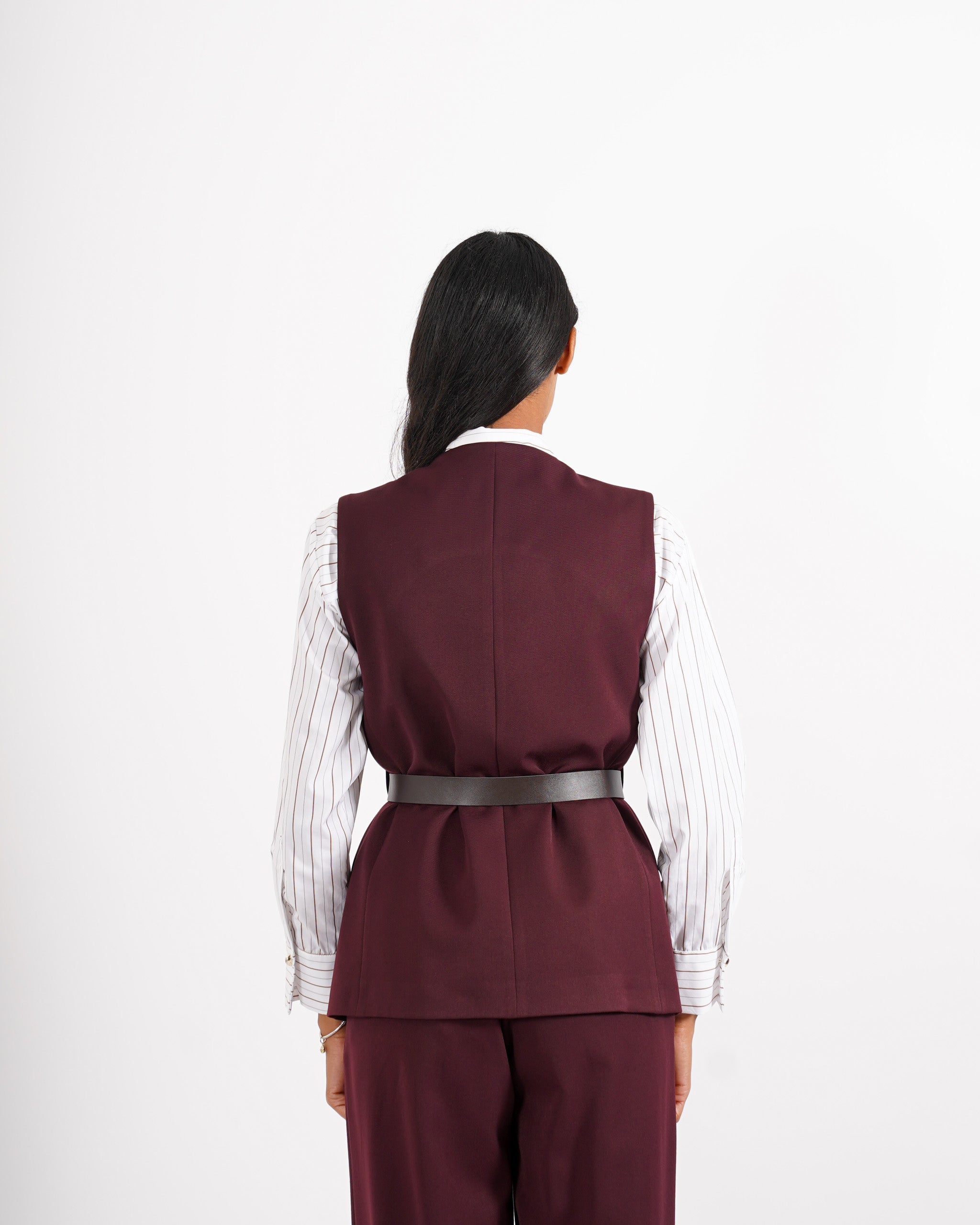 Gilet monopetto con cintura - Dania