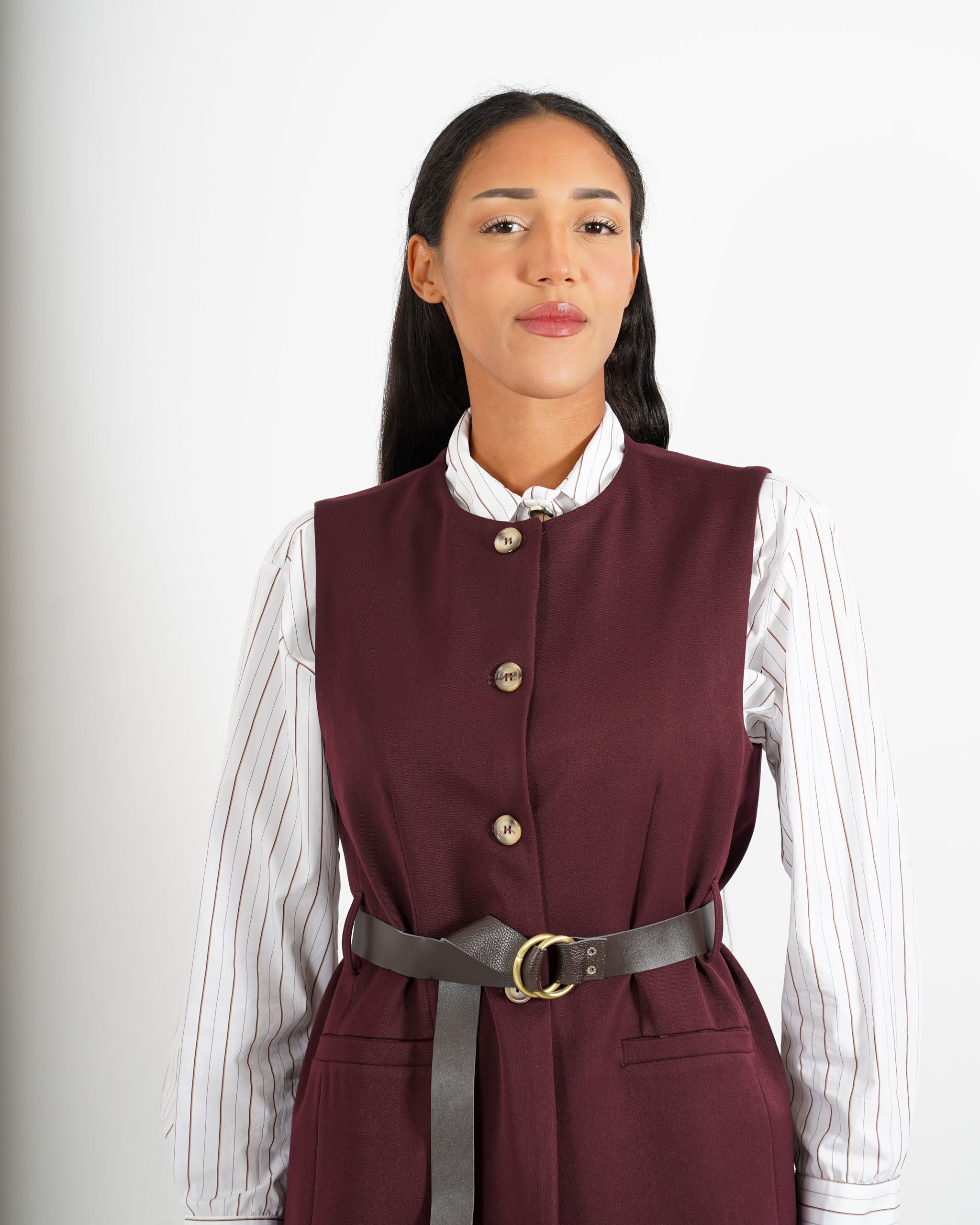 Gilet monopetto con cintura - Dania