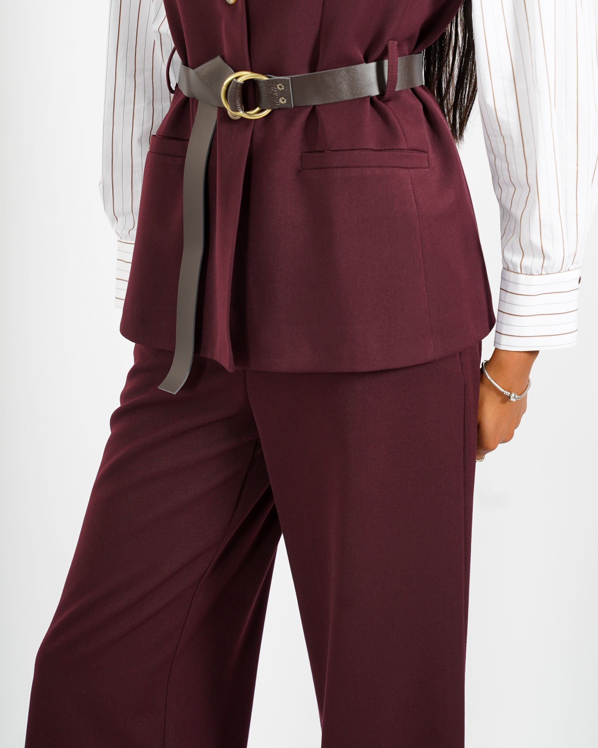 Gilet monopetto con cintura - Dania
