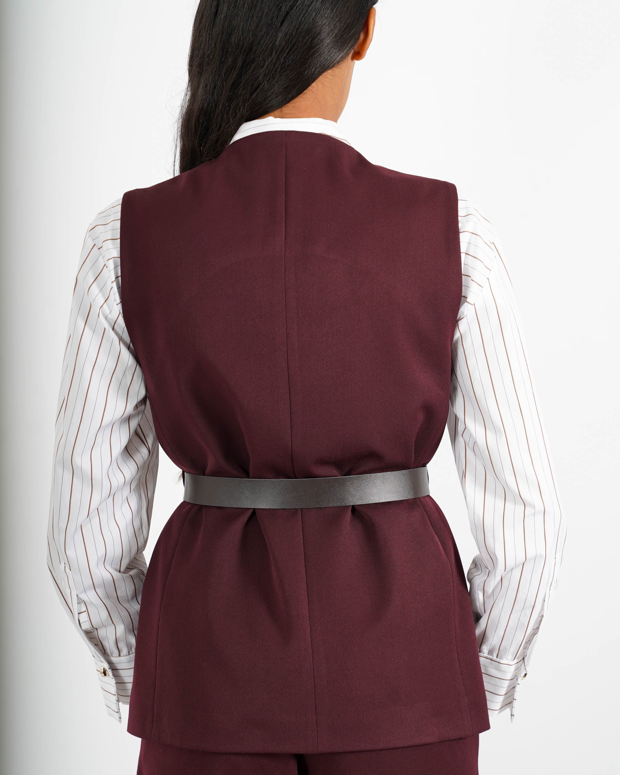 Gilet monopetto con cintura - Dania