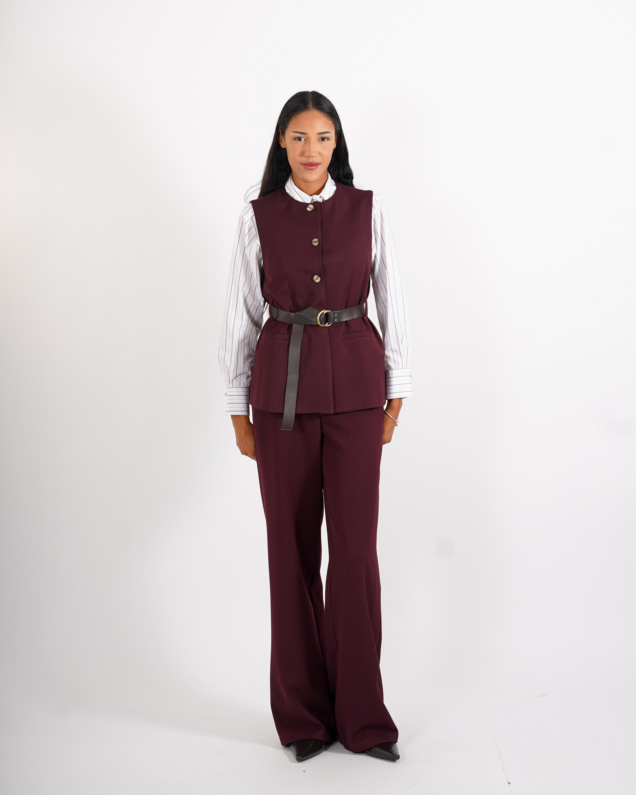 Pantaloni regular fit in eco fibra - Sandra